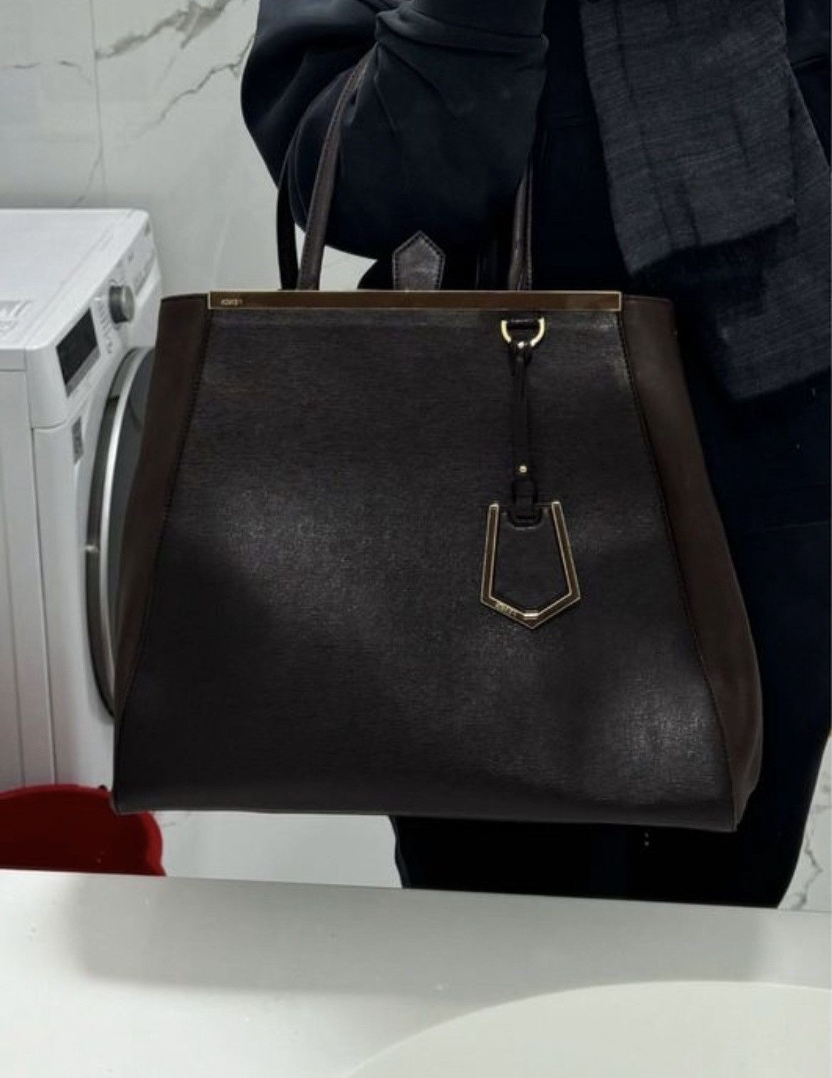 Fendi Fendi 2 Jours Large Brown Shopper Tote Bag Size ONE SIZE - 8 Thumbnail