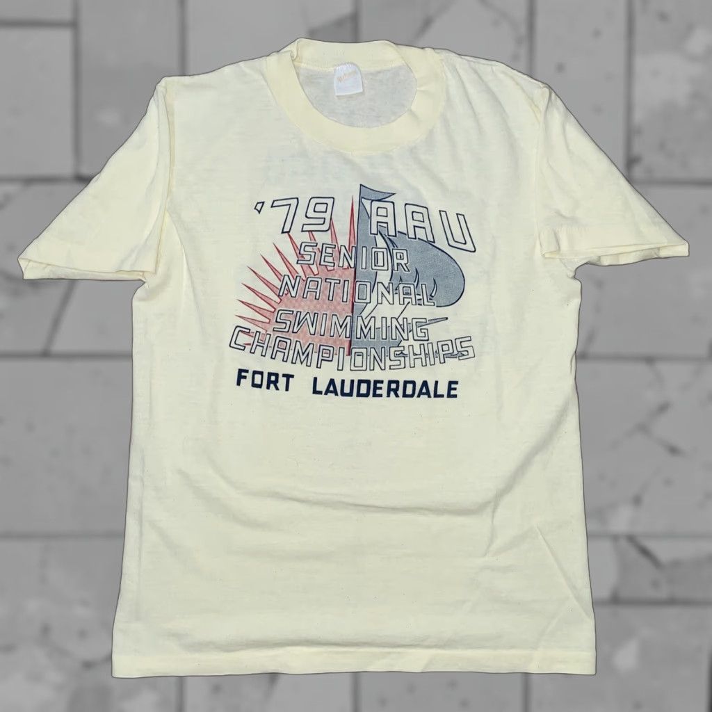Vintage VINTAGE 1979 70’s AAU T-Shirt Mens M Single Stitch Yellow 70s VTG Stitch T-Shirt Mens M Size US M / EU 48-50 / 2 - 1 Thumbnail