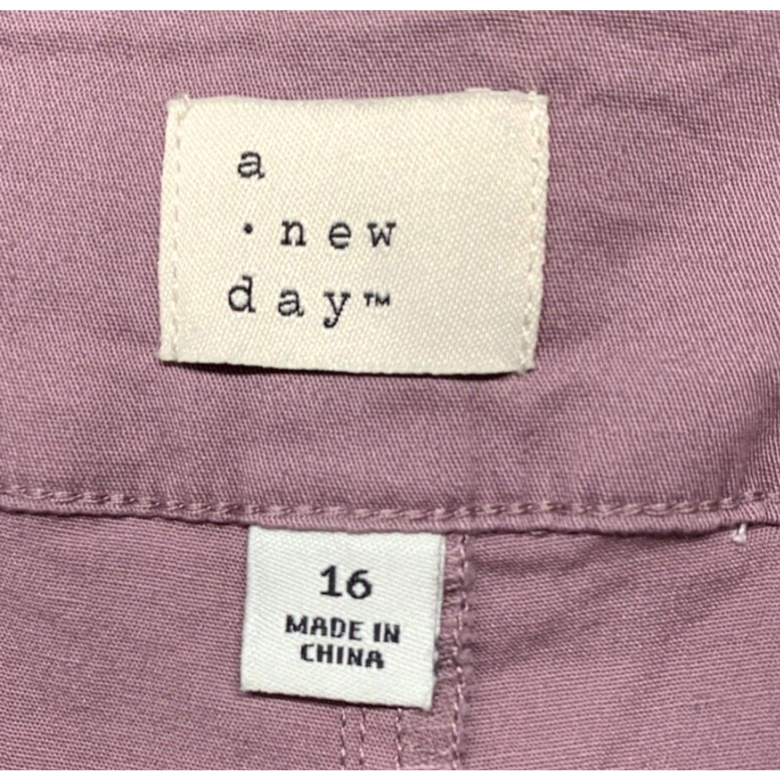 Vintage A New Day Womens Pants Size 16 High-Rise Relaxed Fit Tapered Ankle Lilac NWOT Size 38" / US 16 / IT 52 - 7 Thumbnail