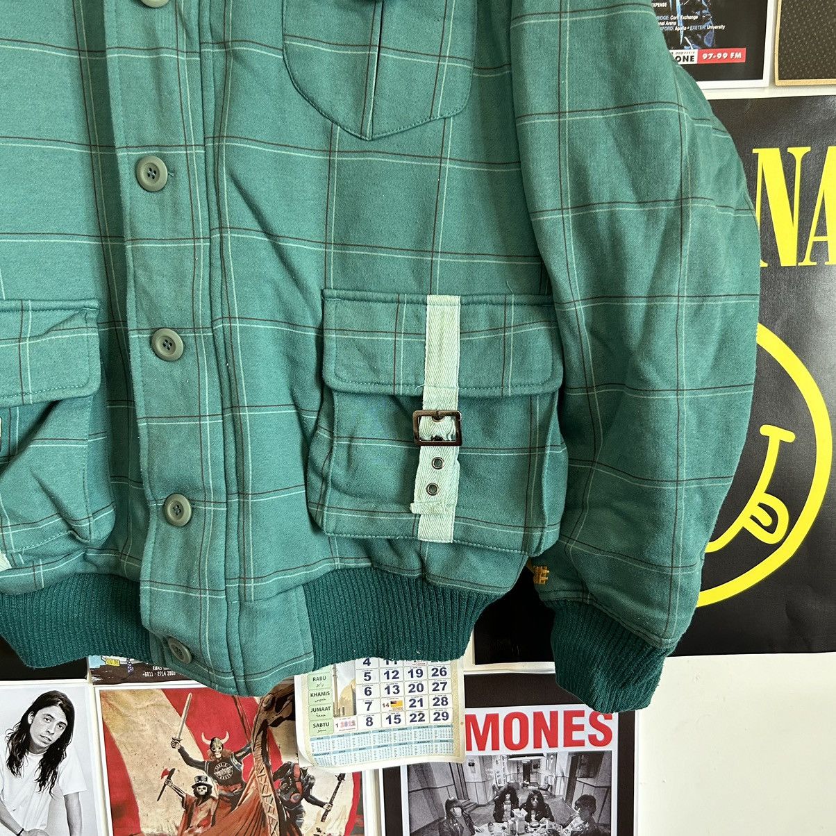Alphanumeric Vintage Alpha Numeric Green Checkered Hoodie Jacket Size US L / EU 52-54 / 3 - 5 Thumbnail