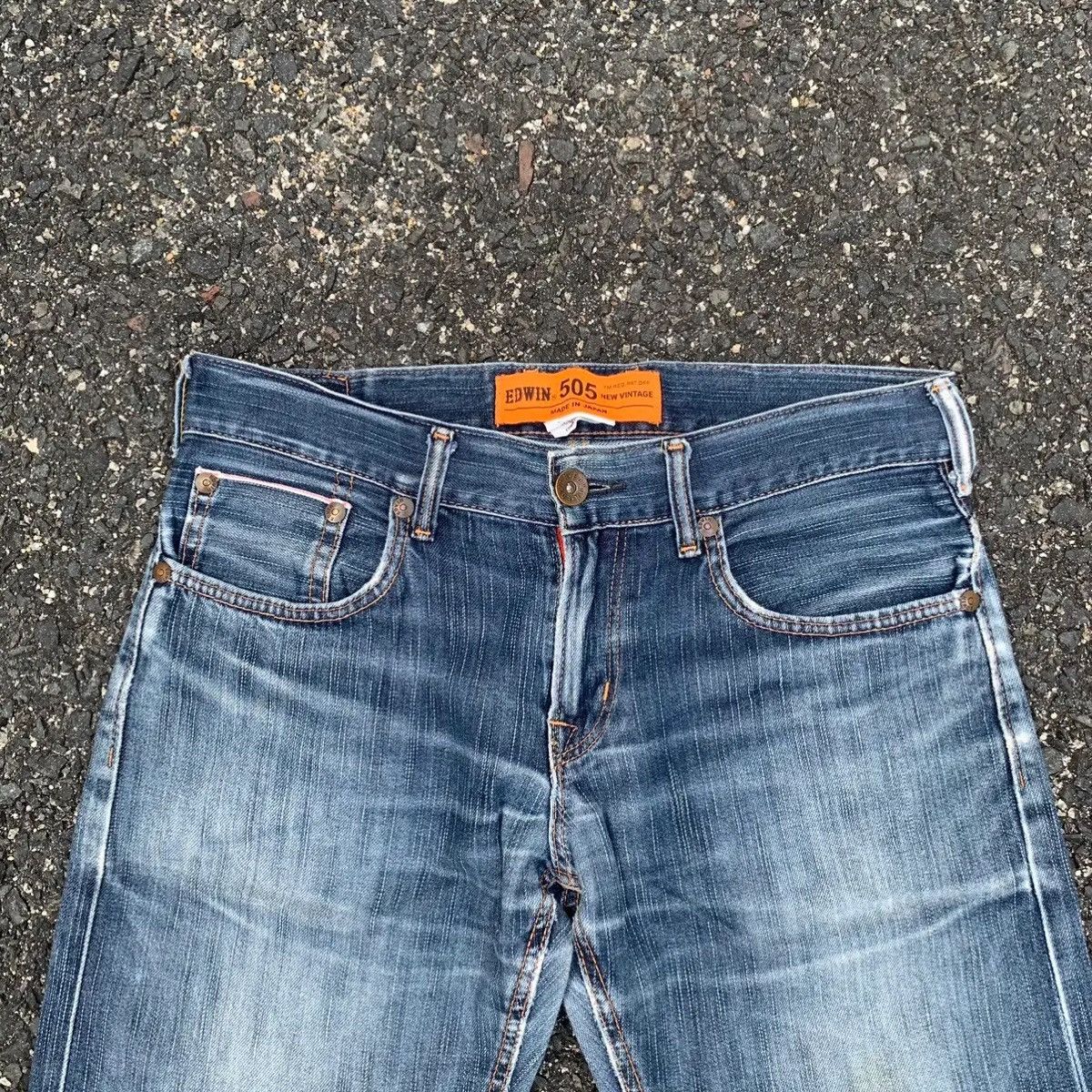 Self Edge 💥 REDLINE 💥 Japanese Jeans Cinch Back Selvedge Faded Pants Size US 32 / EU 48 - 2 Thumbnail