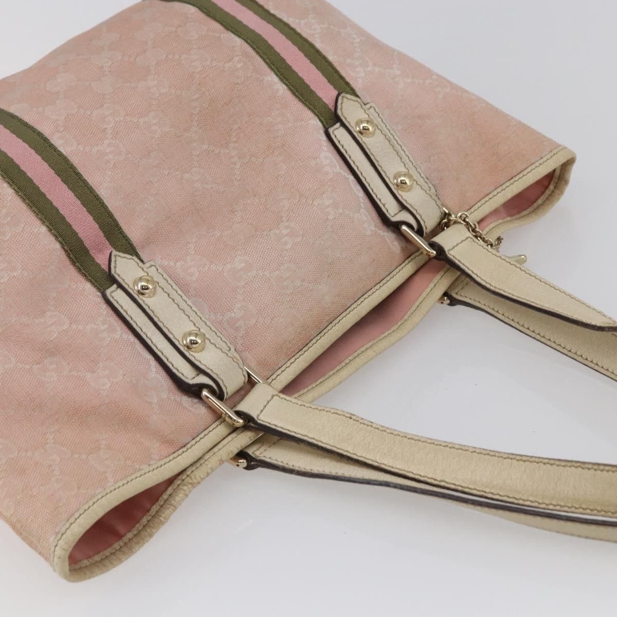 Gucci GUCCI GG Canvas Sherry Line Tote Bag Pink Gold Size ONE SIZE - 6 Thumbnail