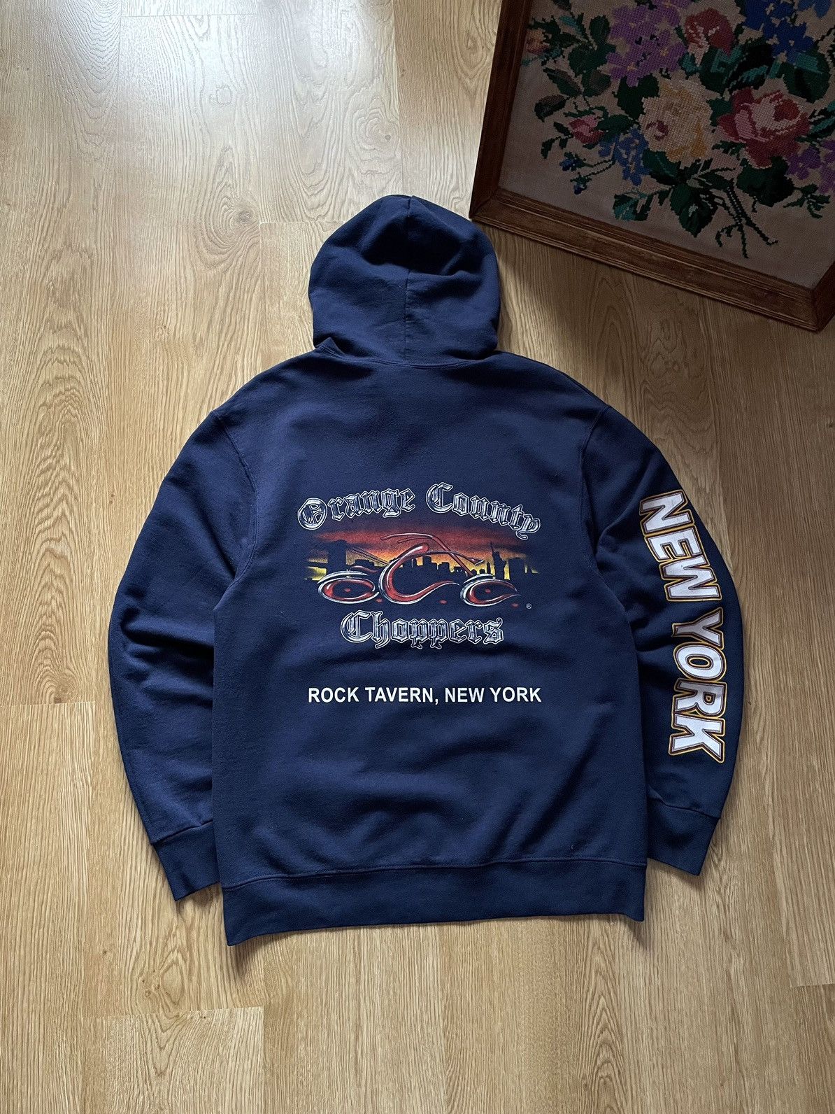 Harley Davidson Vintage Y2K Orange Country Choppers New York Biker Hoodie Size US M / EU 48-50 / 2 - 1 Thumbnail