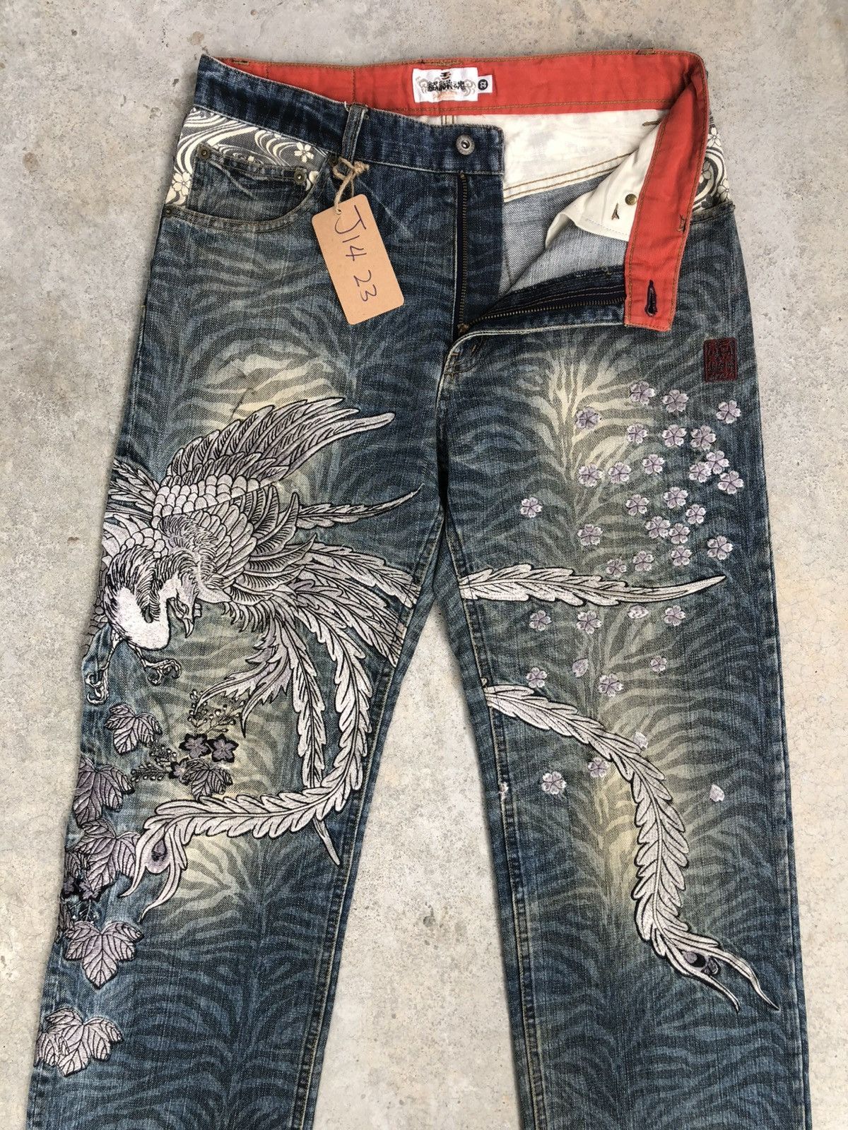 Karakuri Tamashii Karakuri Tamashii Embroidered Phoenix Distressed Size US 32 / EU 48 - 3 Thumbnail