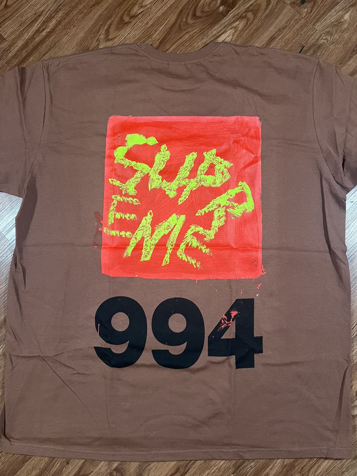 image of Hype x Supreme Paint Tee in Brown, Men's (Size 2XL)