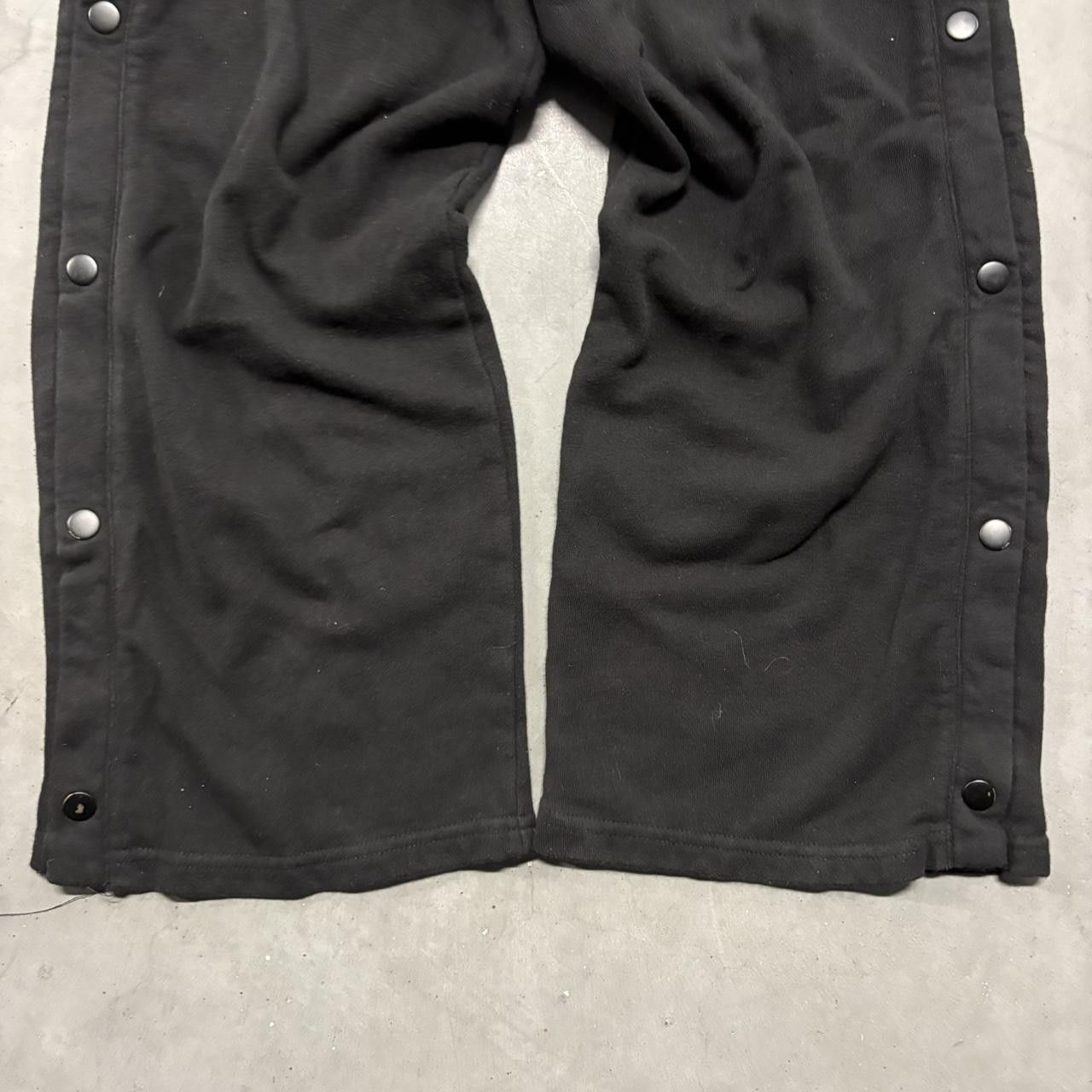 Japanese Brand × Vintage Crazy Vintage Y2K/2000s Baggy Black Wideleg Sweatpants with adjustable buttons! Size US 30 / EU 46 - 4 Thumbnail