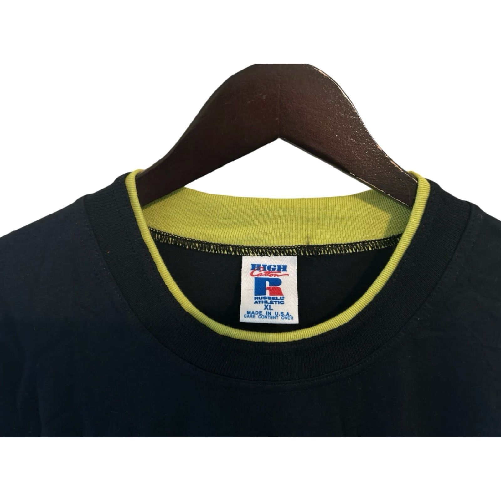Russell Athletic VINTAGE Russell Athletic T-Shirt Mens XL 100% Cotton Black 90s Deadstock NWT Made in USA 33.5" Long 25" Across 12" Sleeves Size US XL / EU 56 / 4 - 4 Thumbnail