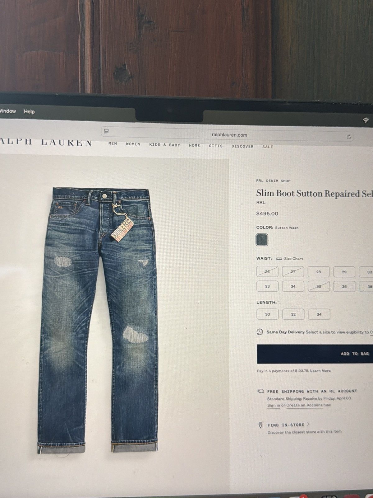 RRL Ralph Lauren RRL Bootcut Sutton selvedge jean Size US 30 / EU 46 - 2 Thumbnail