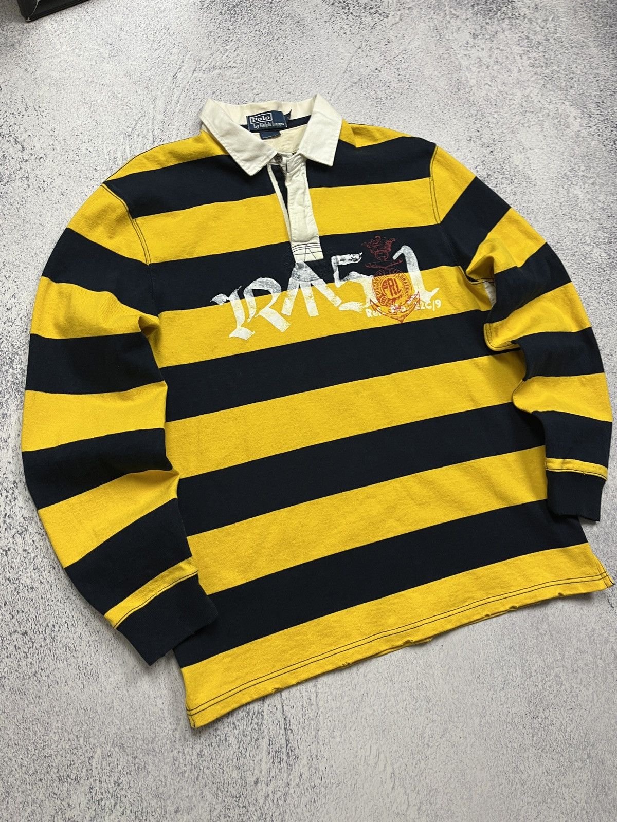 Polo Ralph Lauren Crazy Vintage Polo Ralph Lauren Striped Rugby Shirt Rare Y2k Size US XL / EU 56 / 4 - 3 Thumbnail