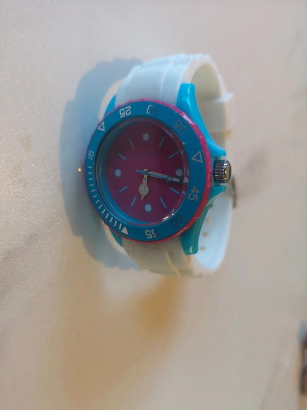 Designer Identity white blue rubber strap watch Size ONE SIZE - 2 Thumbnail