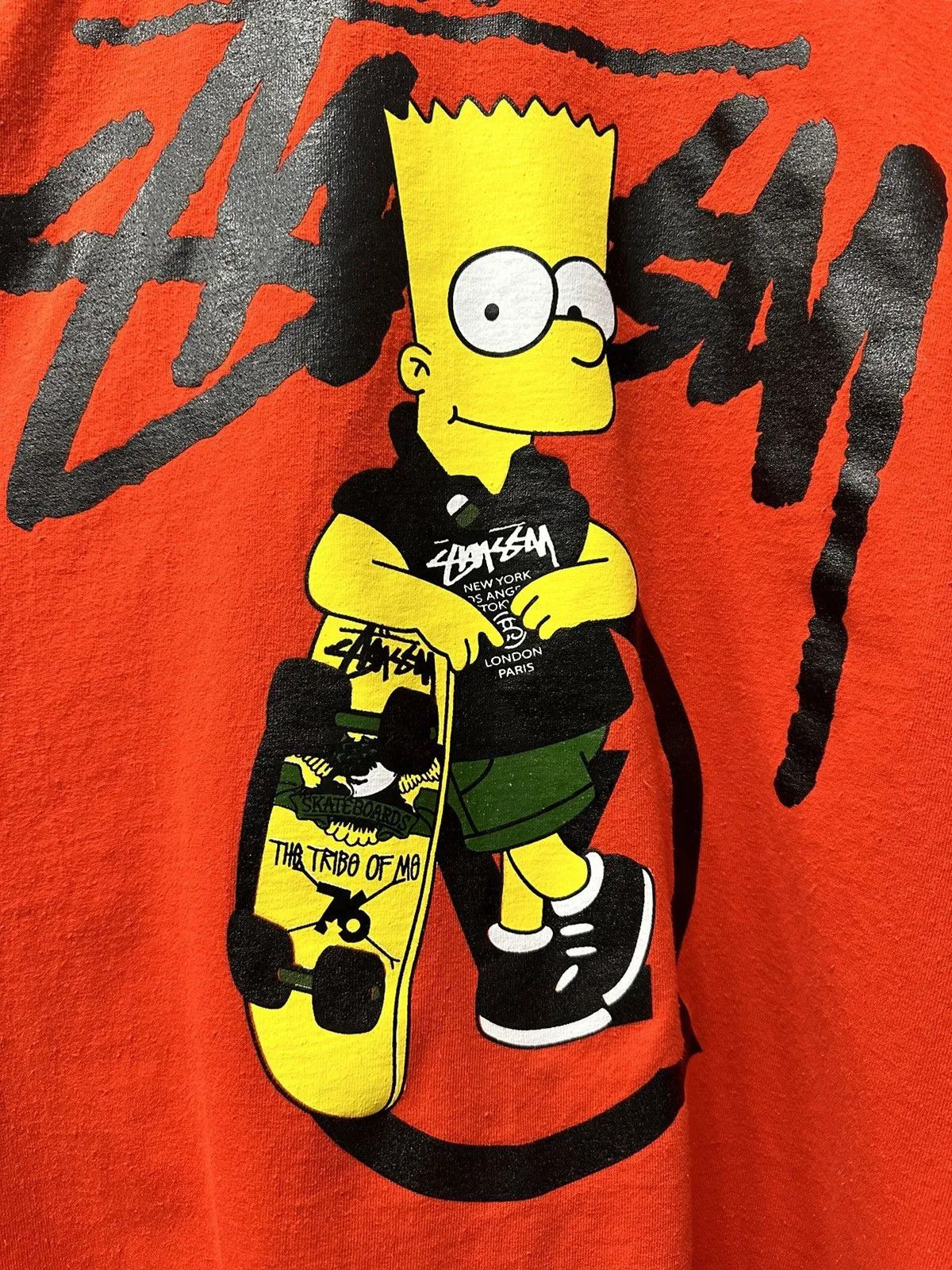 Vintage T-Shirt Red Vintage Stussy Bart Simpson Faded USA Y2K Size US M / EU 48-50 / 2 - 4 Thumbnail