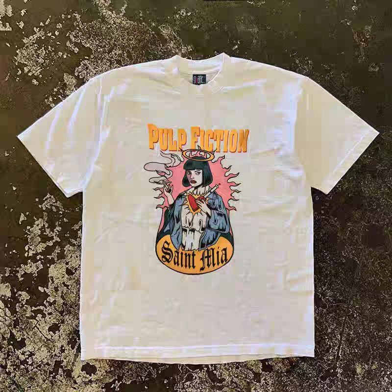 Vintage White casual washed retro angel print t-shirt Size US M / EU 48-50 / 2 - 1 Thumbnail