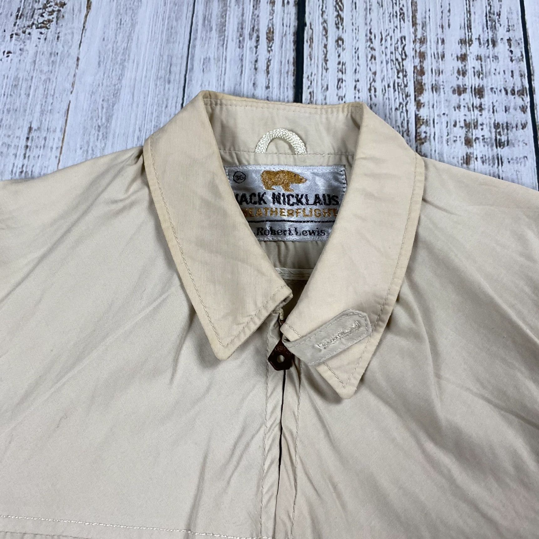 Vintage VTG 60S JACK NICKLAUS GOLF LIGHTWEIGHT JACKET CRUISER MENS CREAM 36 S/M GRIPPER ZIPPER ELVIS GABARDINE GOLFING BOMBER JACKET/COAT Size US S / EU 44-46 / 1 - 2 Thumbnail