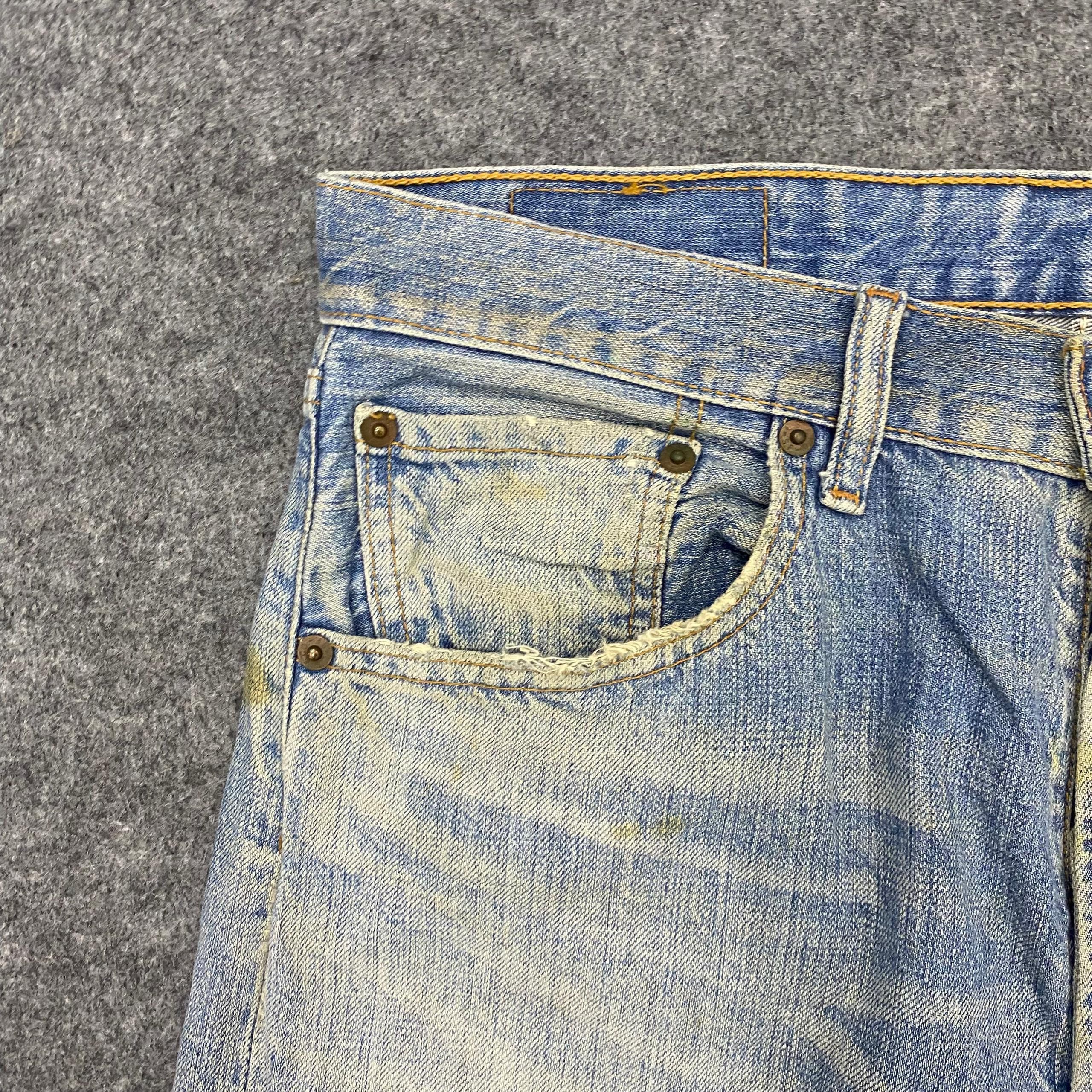 Levi's Vintage Levis 501 Distressed denim Kurt Cobain Style Size US 33 - 10 Thumbnail