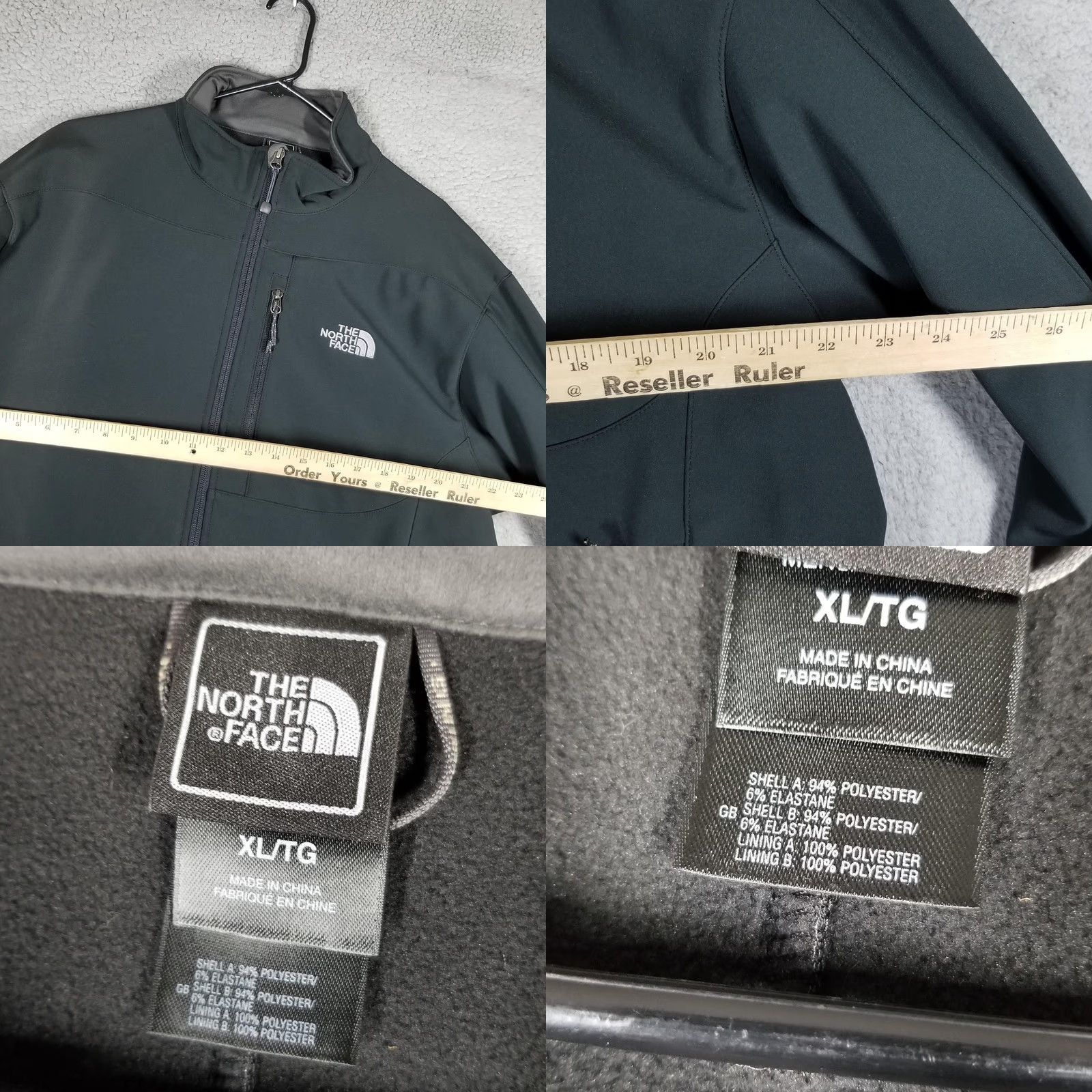 The North Face The North Face Apex Jacket Mens XL Dark Gray Softshell Full Zip Lined Pockets Wind-Resistant Size US XL / EU 56 / 4 - 8 Thumbnail
