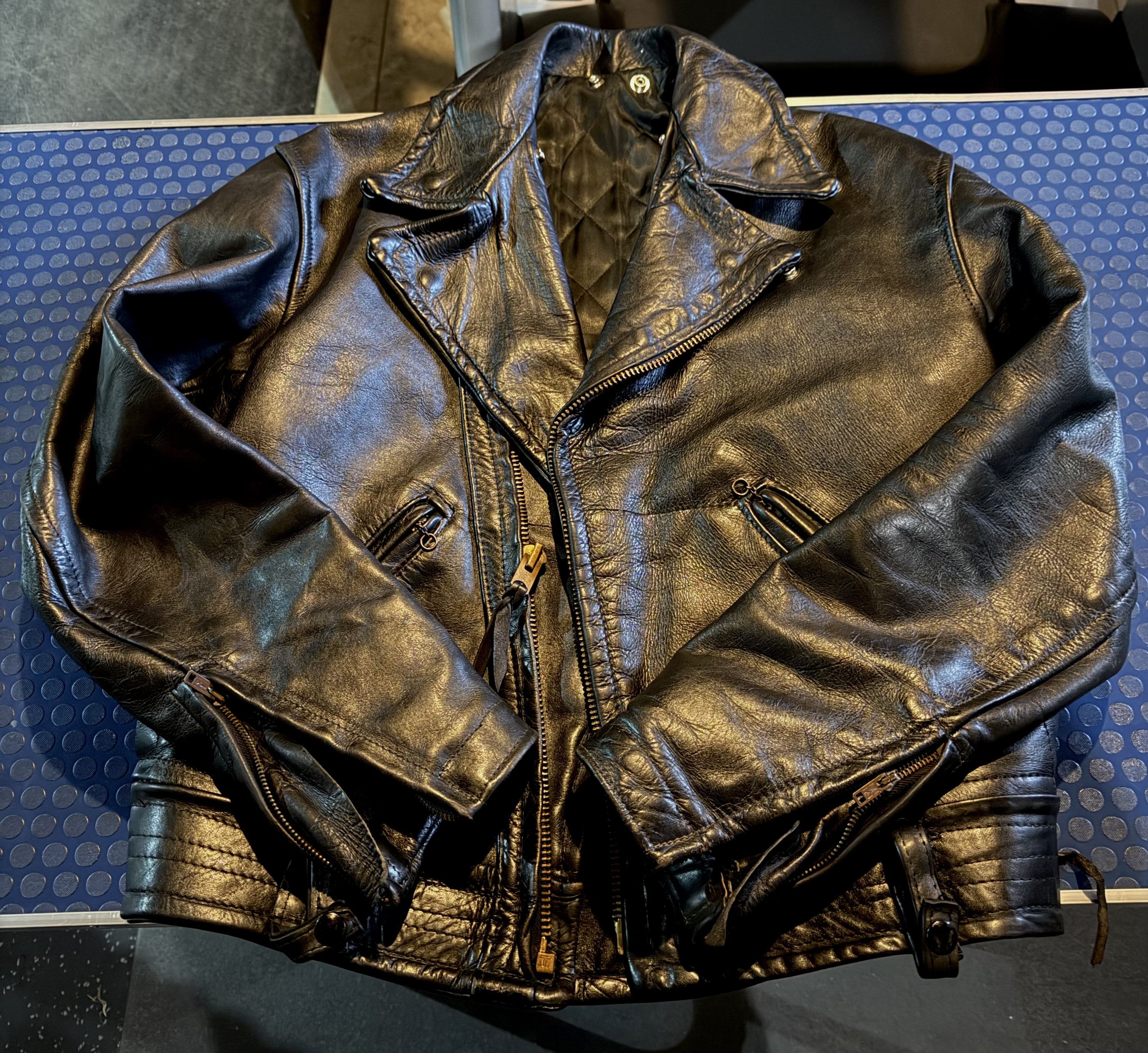 Other VINTAGE 50s-60s CAL LEATHER Horsehide CHP Large Size US XL / EU 56 / 4 - 3 Thumbnail