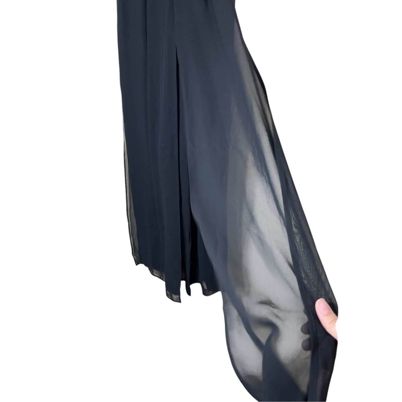 Other Vintage 80s 90s Cache Black Chiffon Overlay Wide Leg High Wa Size 26" / US 2 / IT 38 - 8 Thumbnail