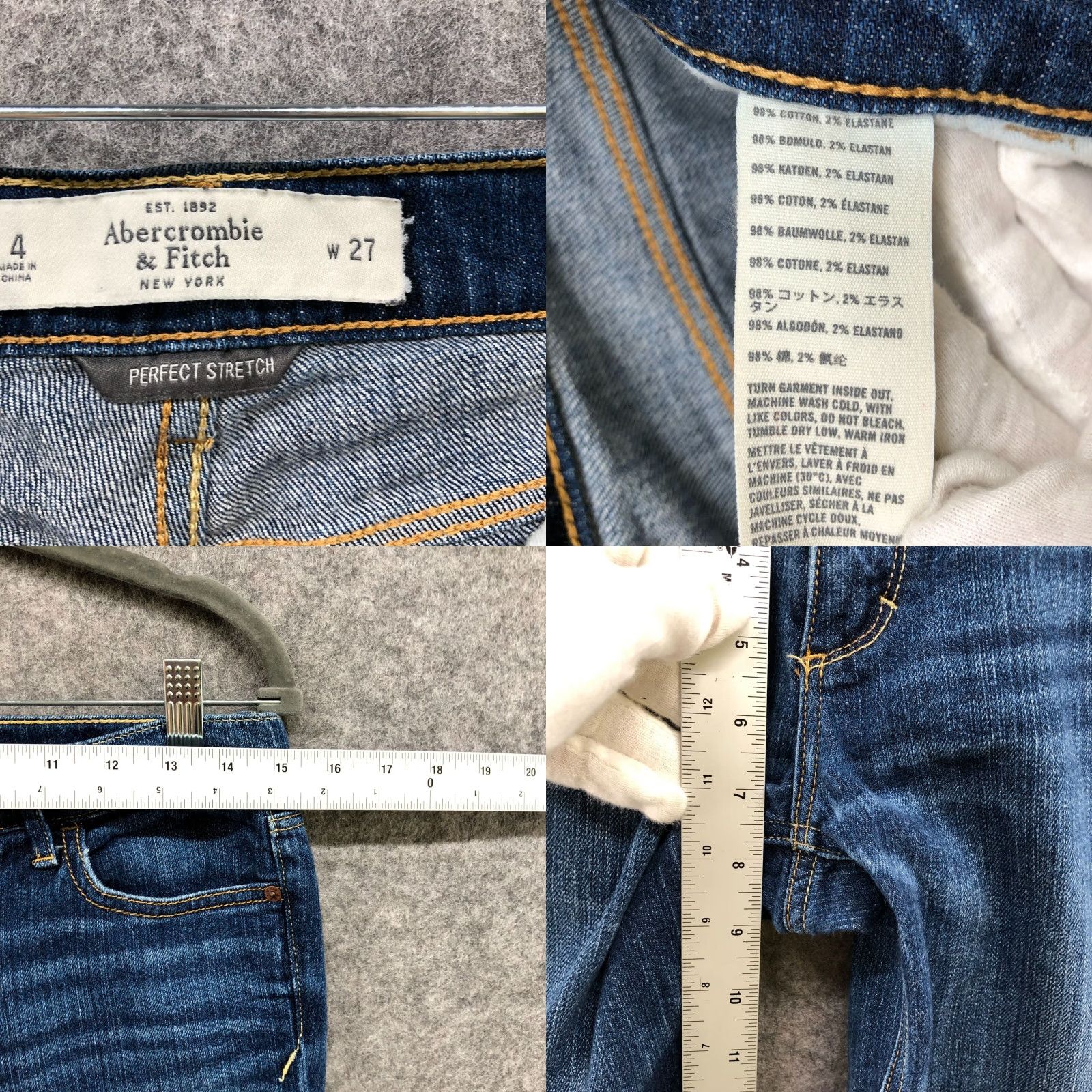 Abercrombie & Fitch VINTAGE Abercrombie & Fitch Jean Shorts Womens 27 Blue Stretch Low Rise Casual American Classic Size 27" / US 4 / IT 40 - 8 Thumbnail