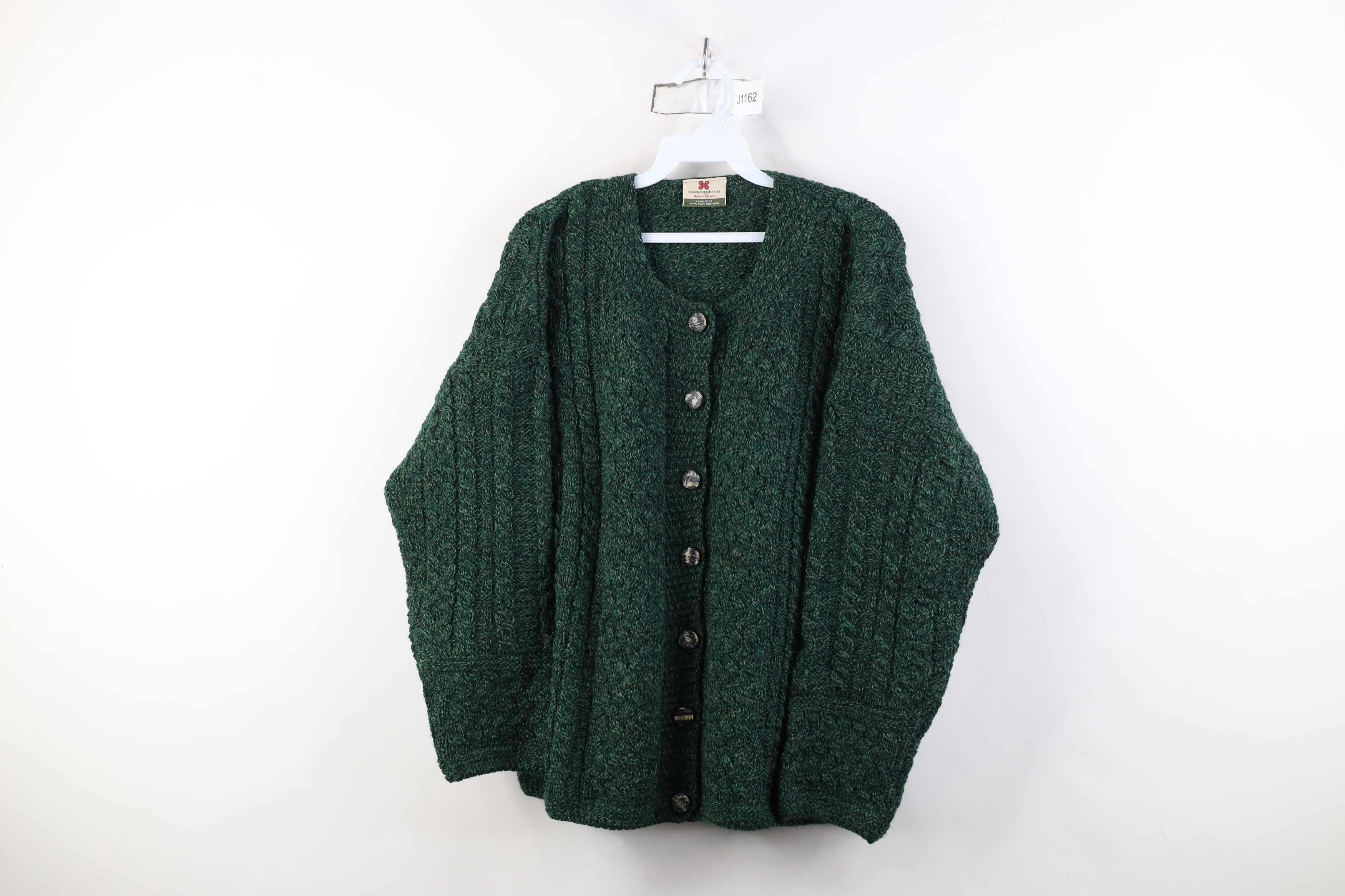 Vintage 90s Streetwear Fisherman Cable Knit Cardigan Sweater