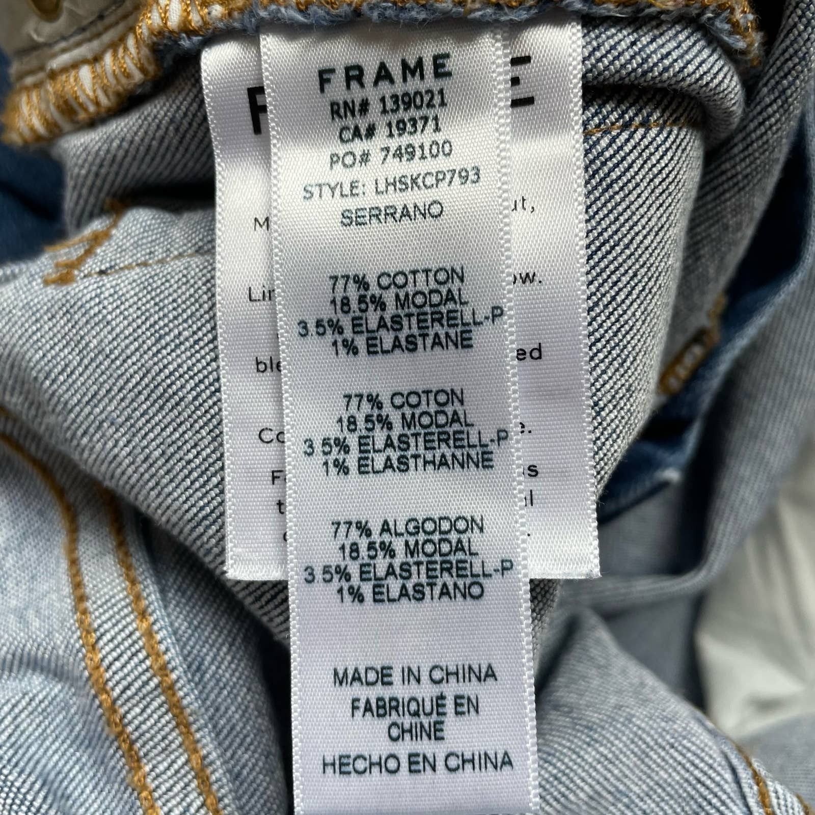Frame Frame Le High Skinny Jean 32 Medium Wash Piping Accent Denim Size 34" / US 12 / IT 48 - 9 Thumbnail