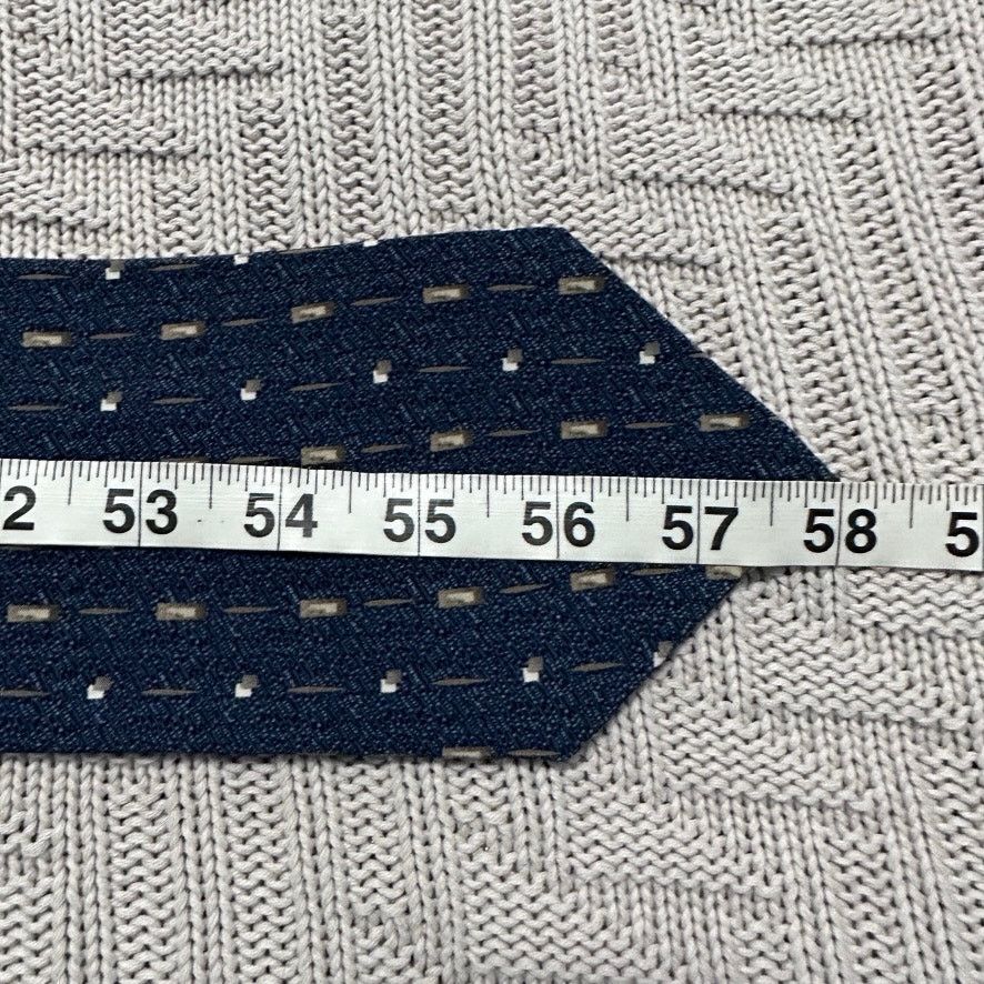 Pierre Cardin Vintage Pierre Cardin 80s navy geometric silk tie Size ONE SIZE - 4 Thumbnail