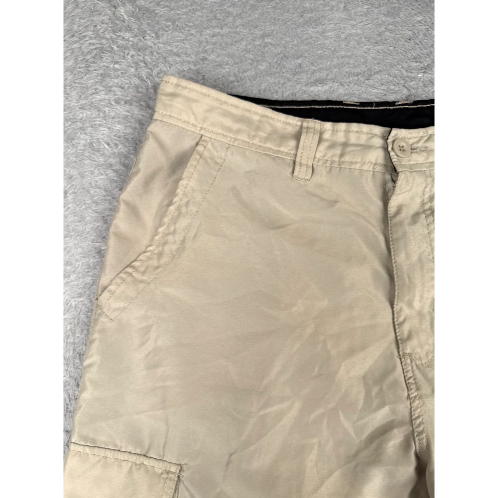 Burnside Burnside Men Cargo Shorts 32 Beige Polyester Blend Casual Beach 32x11 Vintage No Size US 32 / EU 48 - 4 Thumbnail