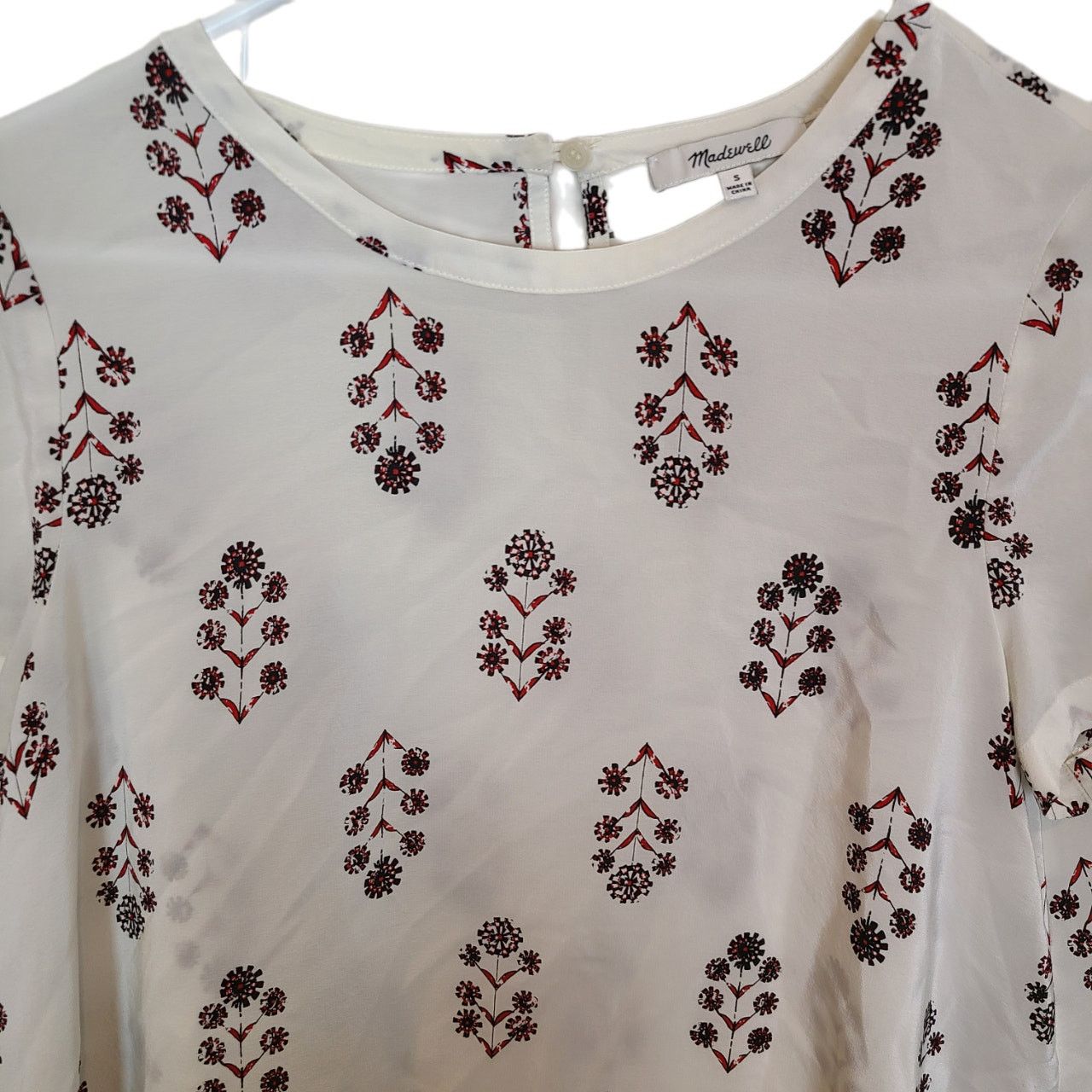 Madewell Madewell Womens Floral Silk Top S Boho Quiet Luxury Hippie Size S / US 4 / IT 40 - 3 Thumbnail