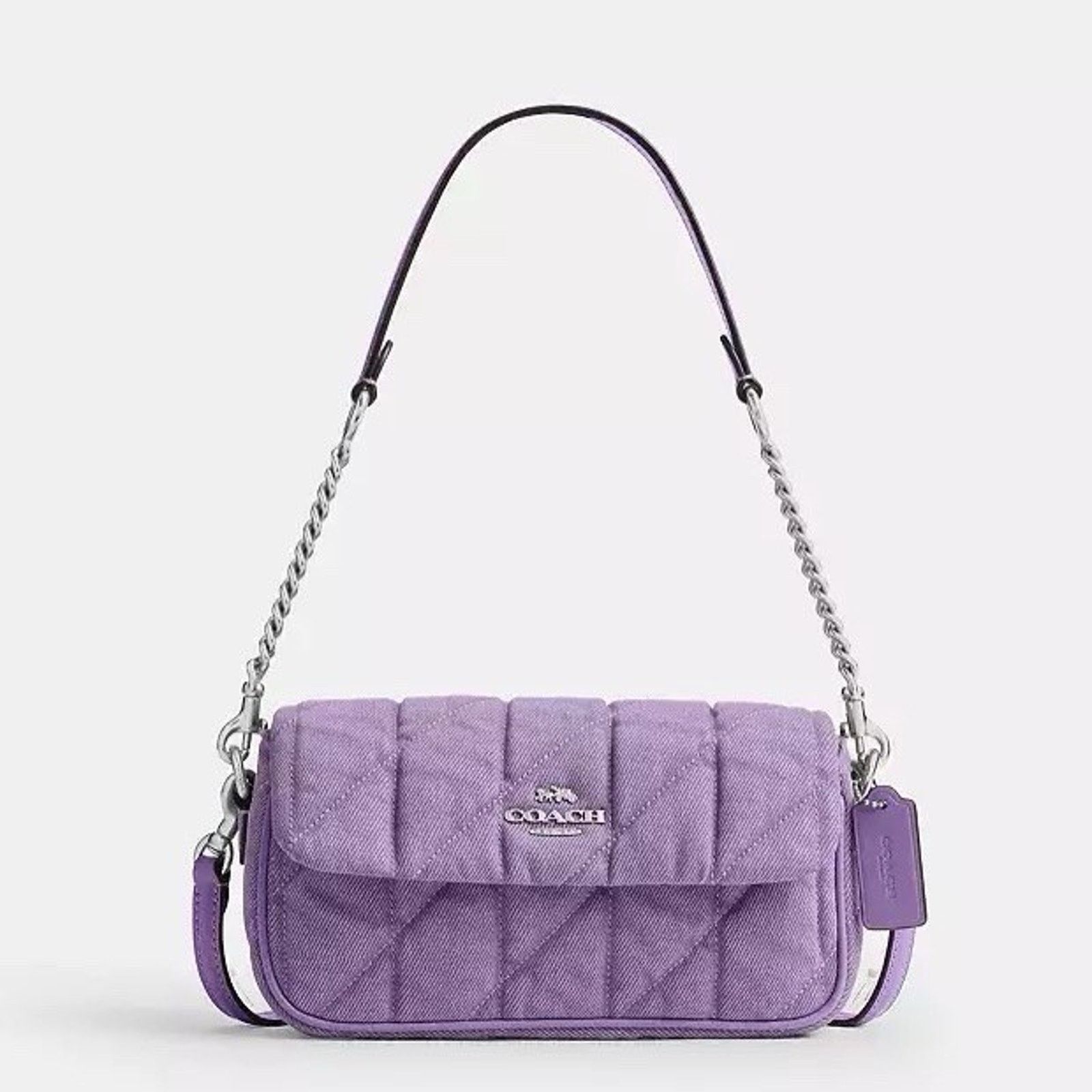 Coach NWT COACH Hailey Flap Bag CBI88 Iris Denim Leather Bag Size ONE SIZE - 6 Thumbnail