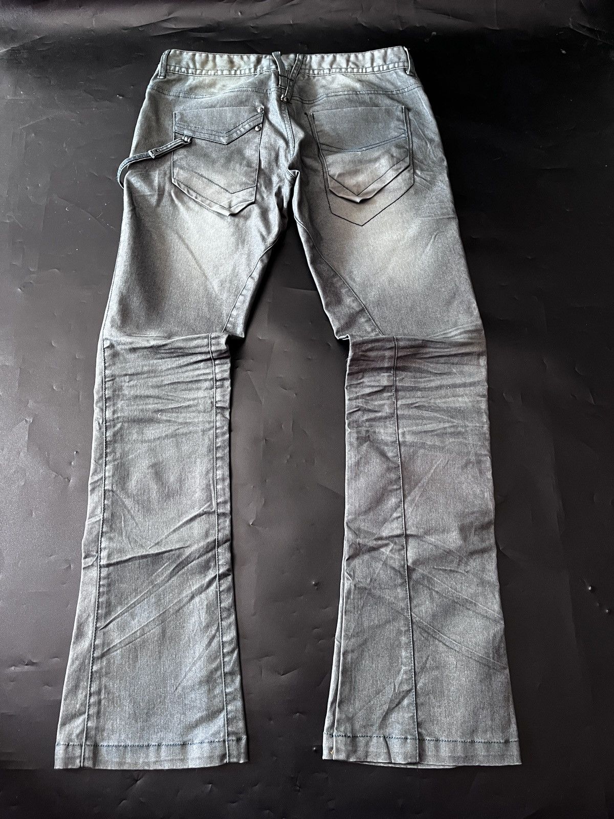 Japanese Brand Flared Samuel and Kevin green feded jeans Size US 30 / EU 46 - 2 Thumbnail