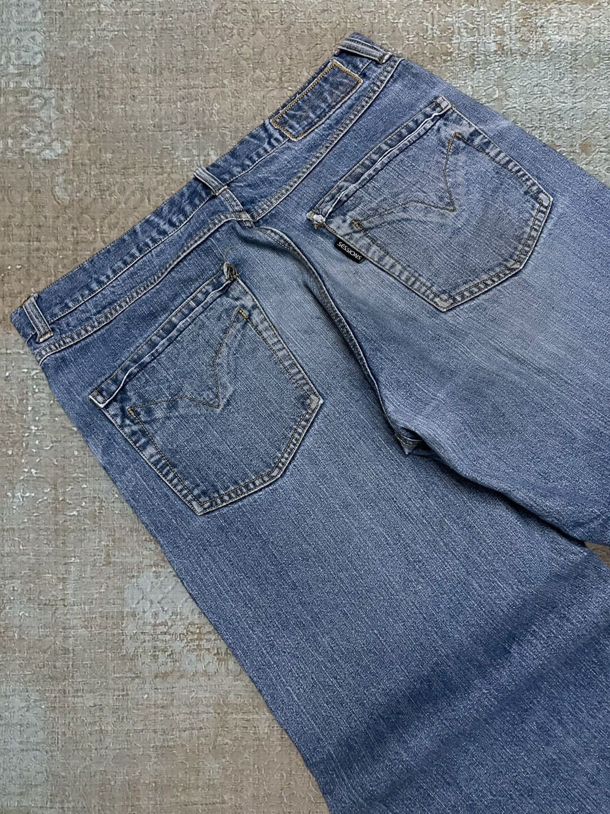 Sessions Vintage 1990s Designer Sessions Streetwear Baggy Denim Style Size US 34 / EU 50 - 15 Thumbnail