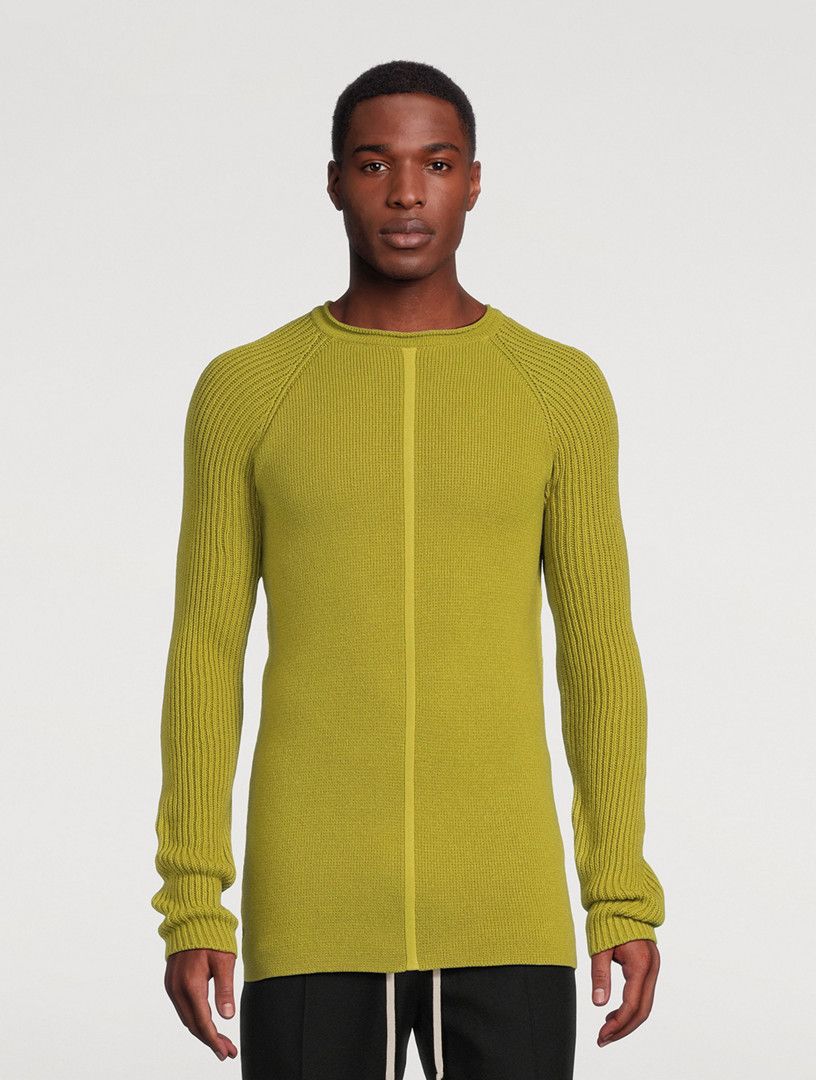 Rick Owens o1y0325 Cashmere Blend Crewneck Sweater in Acid Green Size US S / EU 44-46 / 1 - 3 Thumbnail