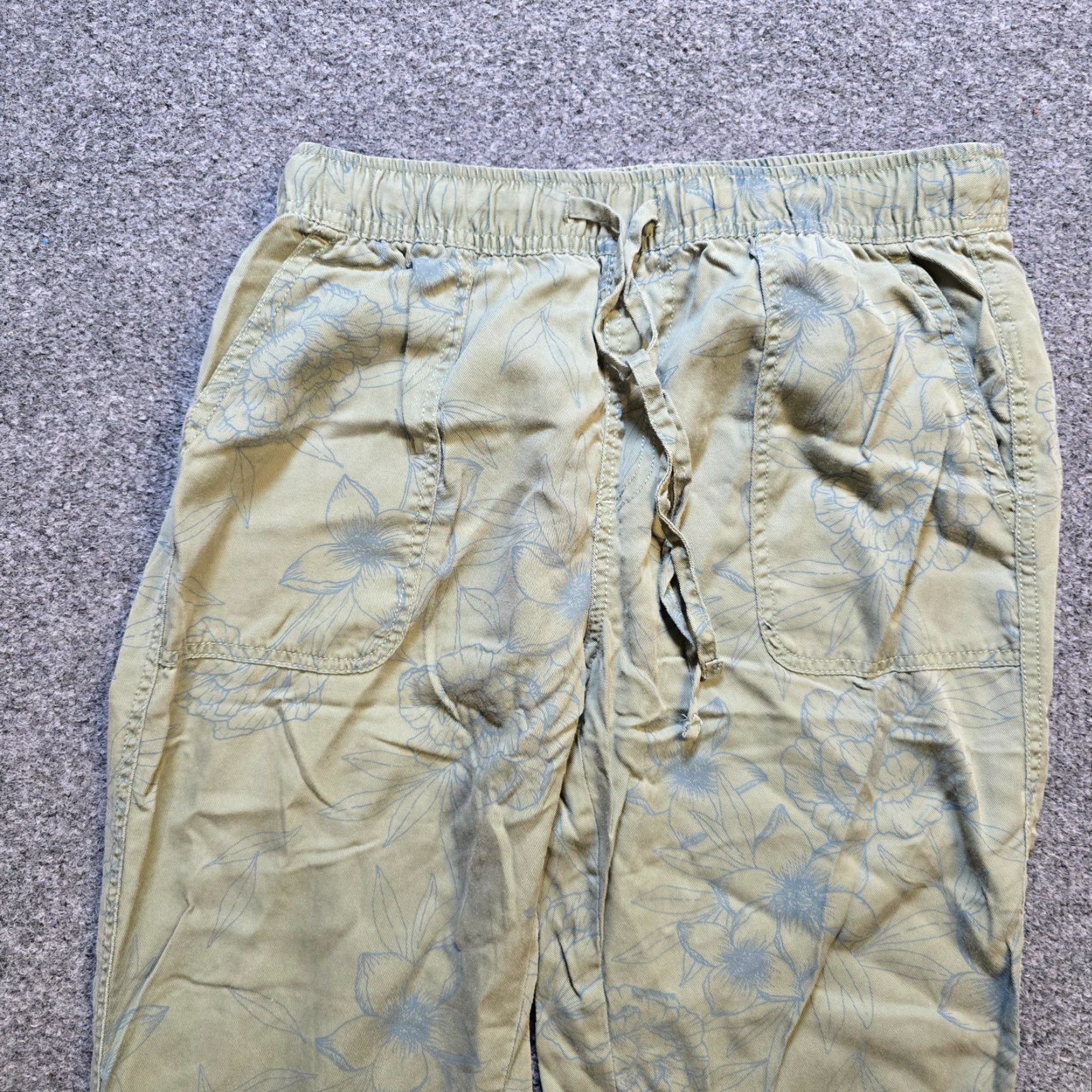 Vintage C&C California Pants Women Small Green Joggers Pull On Lyocell Beachy Casual Slim Fit Tapered Inseam 27.5in Size 36" / US 14 / IT 50 - 2 Thumbnail