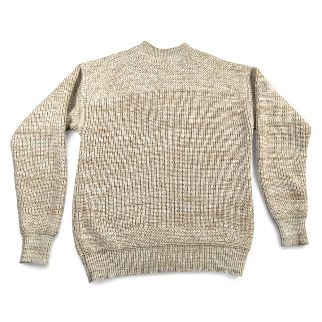 Vintage VINTAGE Campus Sweater Adult LARGE Brown Speckled Mock Neck Buttons 80s Military Knit Pullover Mens Size US L / EU 52-54 / 3 - 3 Thumbnail