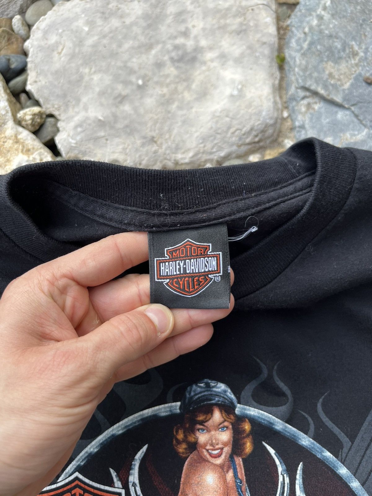 Harley Davidson × Vintage Vintage Harley-Davidson Luxembourg girl lady spark plug tee Size US L / EU 52-54 / 3 - 12 Thumbnail