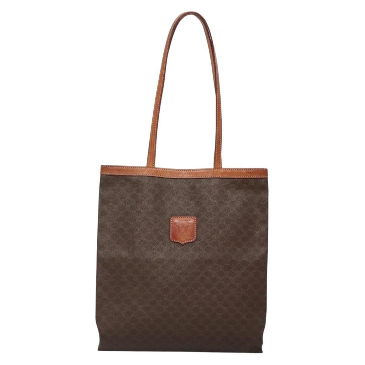 Celine CELINE Macadam Canvas Tote Bag Pvc Brown Gold Size ONE SIZE - 2 Thumbnail