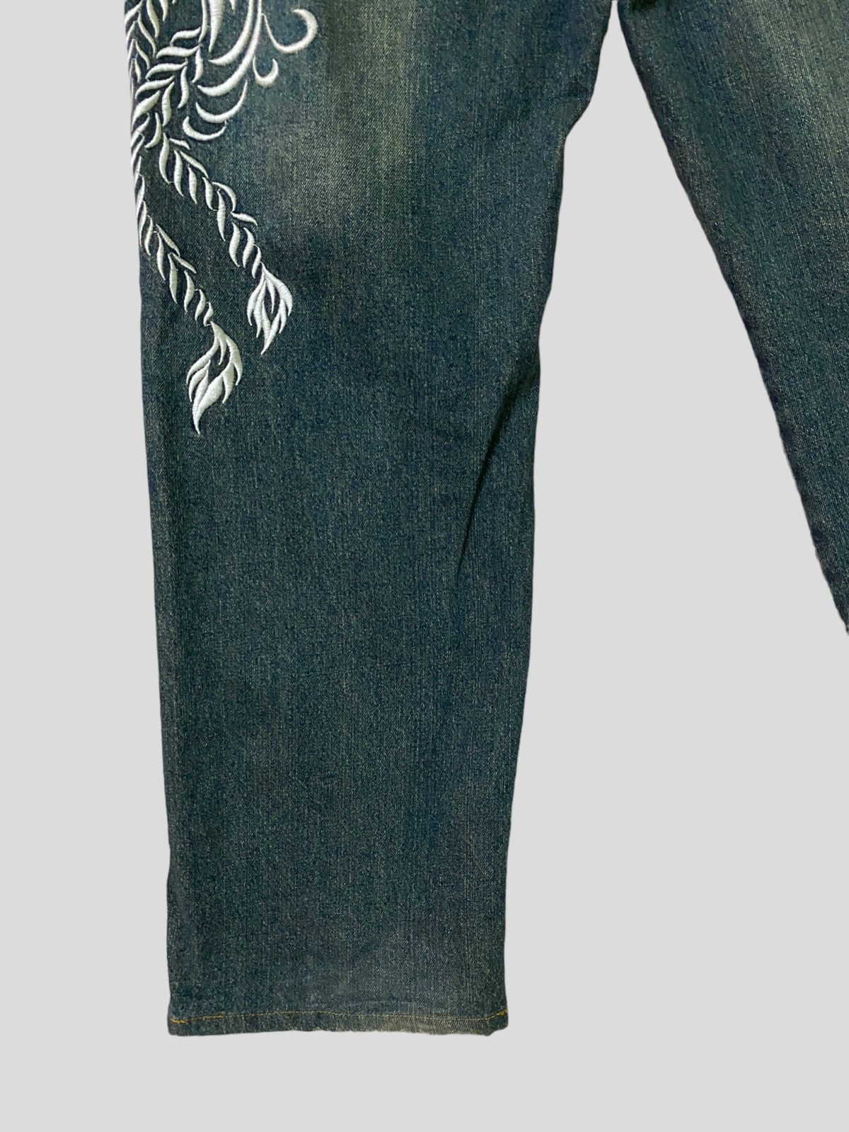 Japanese Brand × Vintage Vintage Japan Tattoo Embroidery Floral Design Denim Size US 32 / EU 48 - 12 Thumbnail