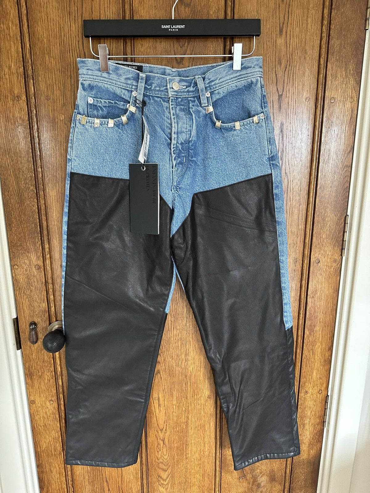 Enfants Riches Deprimes Enfants Riches Déprimés leather denim carpenter denim jeans Size US 28 / EU 44 - 1 Thumbnail