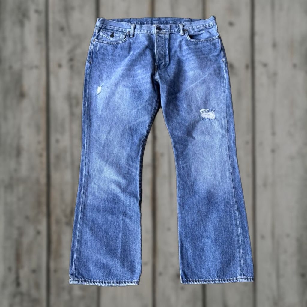 Polo Ralph Lauren Jeans Rockland 320 38x30 Distressed 5-Pocket Denim Button Fly Modern Straight Mens