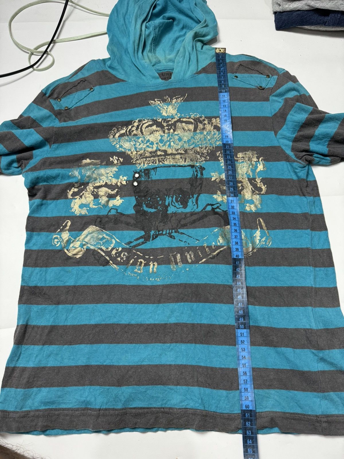 Hysteric Glamour × If Six Was Nine × Japanese Brand Bones skull crown stripe long sleeve with hoodie Size US L / EU 52-54 / 3 - 6 Thumbnail