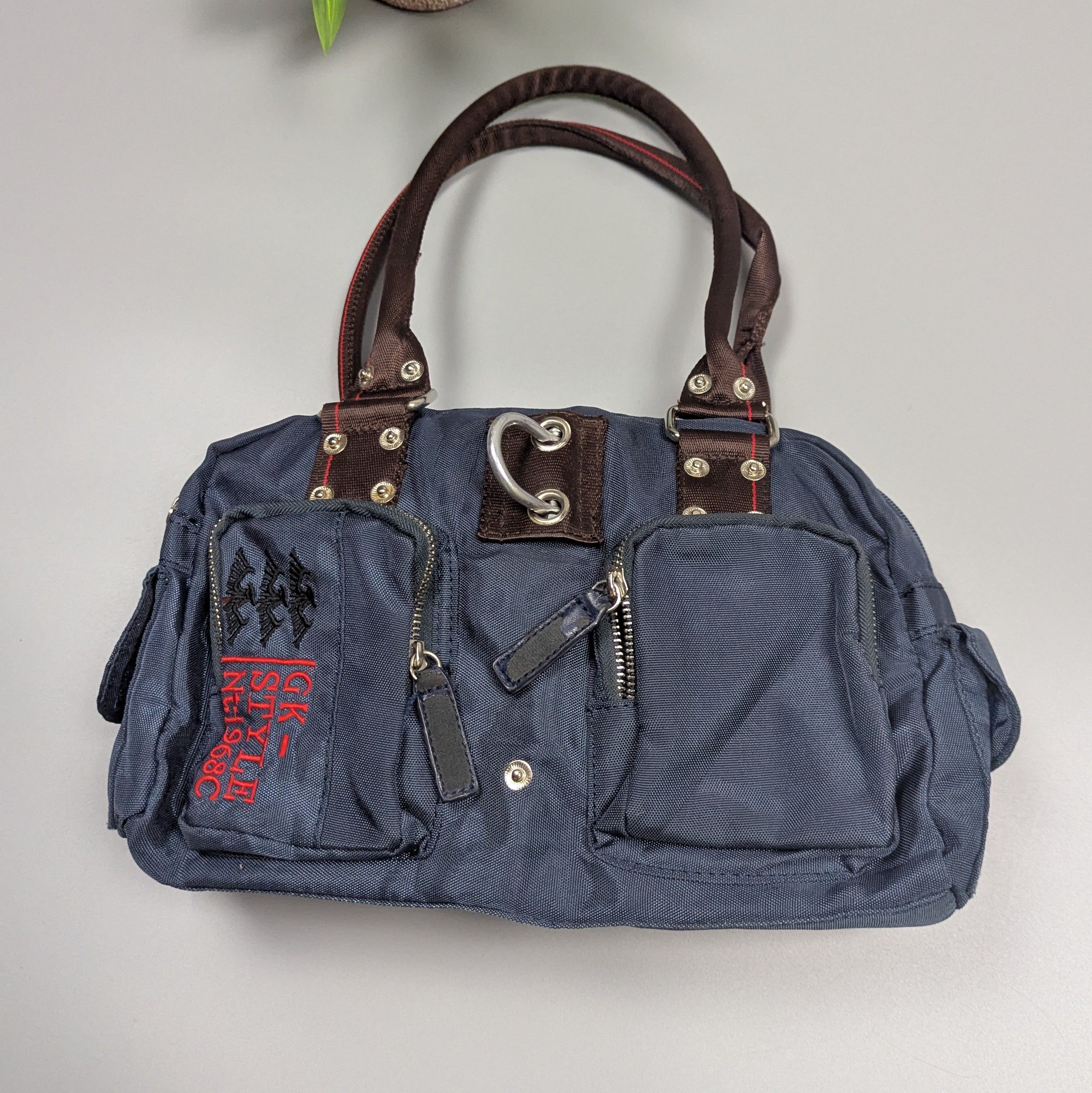 Vintage Vintage Y2K Blue Canvas Multi-Pocket Utility Bag Size ONE SIZE - 2 Thumbnail