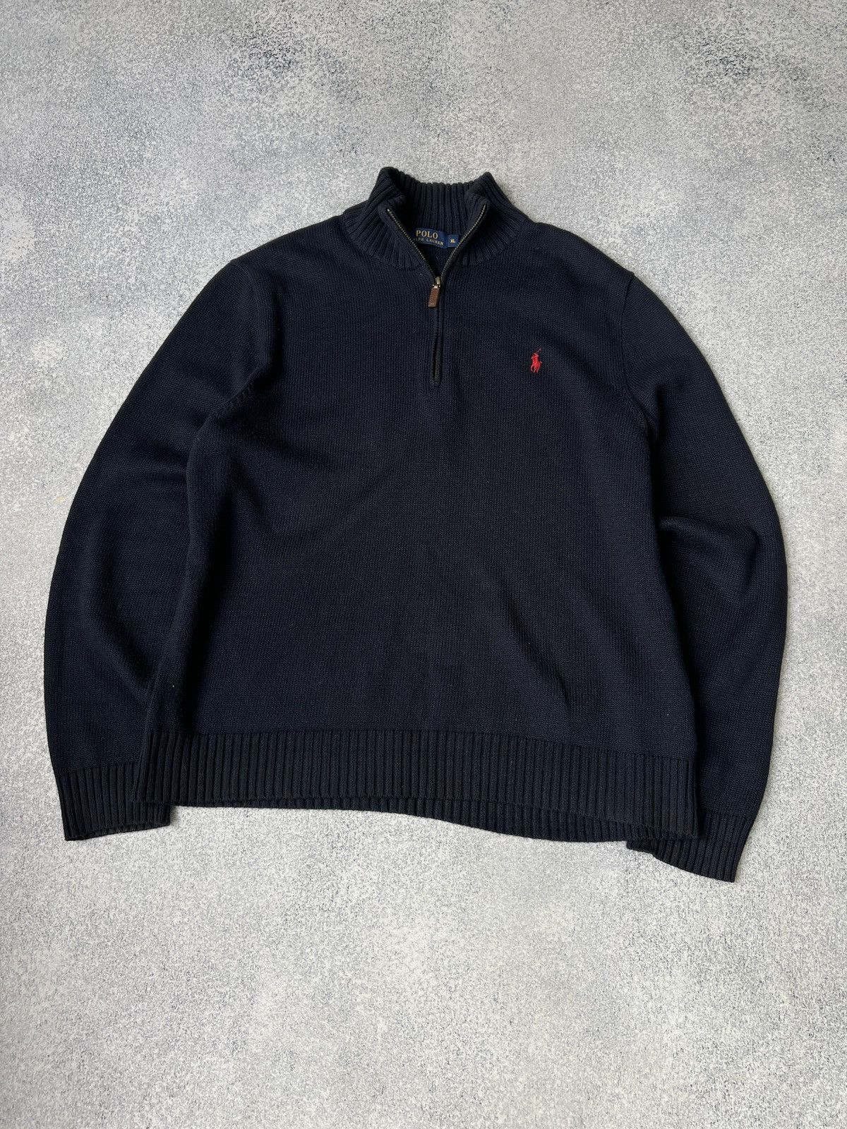Polo Ralph Lauren × Vintage Vintage Polo Ralph Lauren 1/4 zip knit sweatshirt Size US XL / EU 56 / 4 - 4 Thumbnail