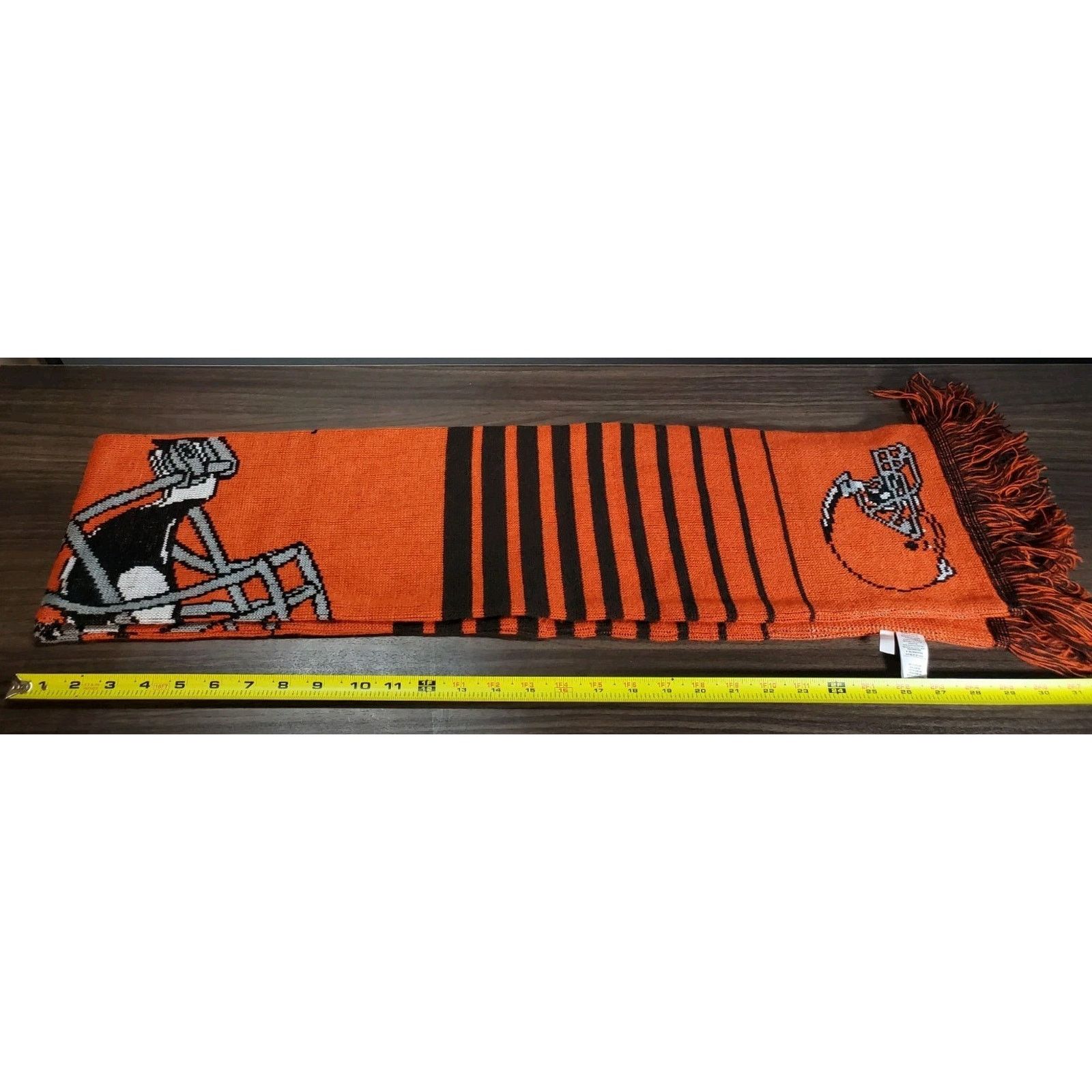 NFL Cleveland Browns Knit Long Scarf NFL Football Orange Brown Size ONE SIZE - 11 Thumbnail