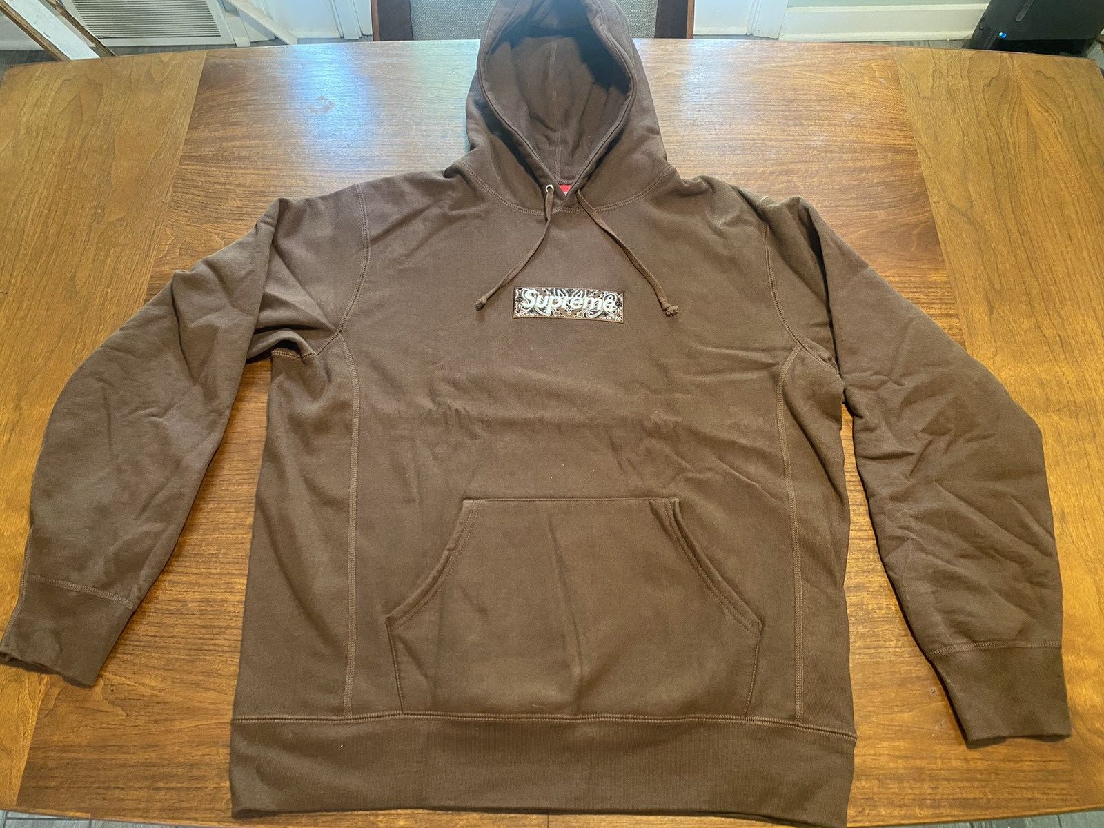 Supreme Supreme Bandana Box Logo Hooded Sweatshirt Dark Brown XL 