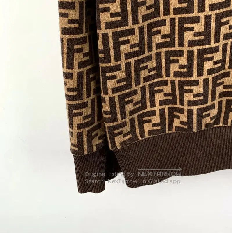 Fendi Fendi Brown Cotton Women's Hoodie . Size L / US 10 / IT 46 - 4 Thumbnail