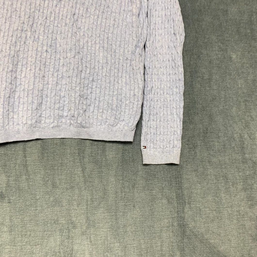 Tommy Hilfiger Tommy Hilfiger Sweater Womens Medium Light Lavender Cable Knit Cotton V-Neck Size M / US 6-8 / IT 42-44 - 2 Thumbnail
