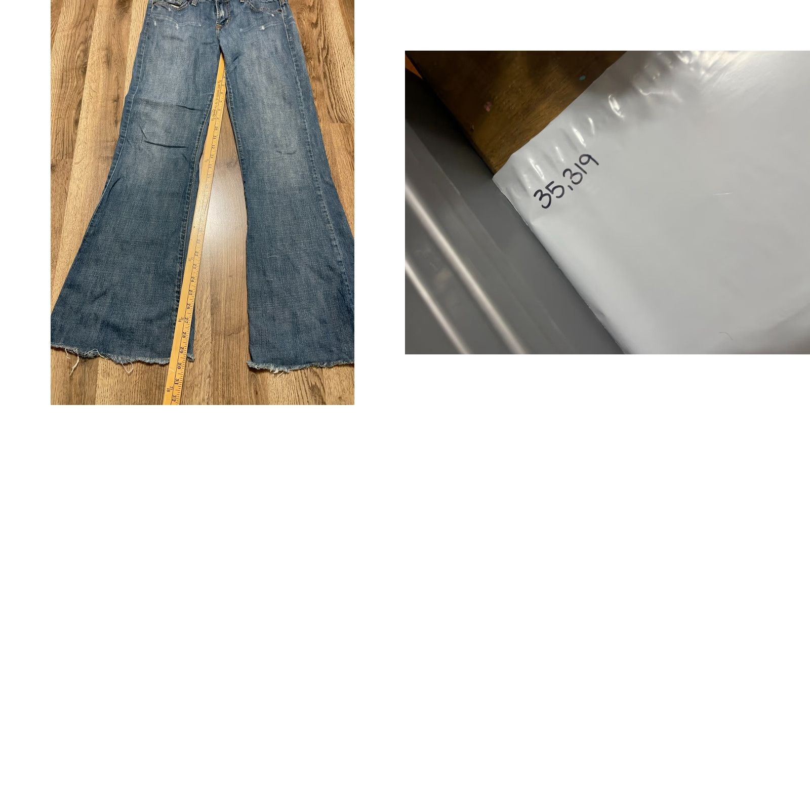 Flux Lux Jeans Women's 30 Blue Denim Wide-Leg Frayed Hem Pockets Vintage No? (Oops) Size 30" / US 8 / IT 44 - 8 Thumbnail