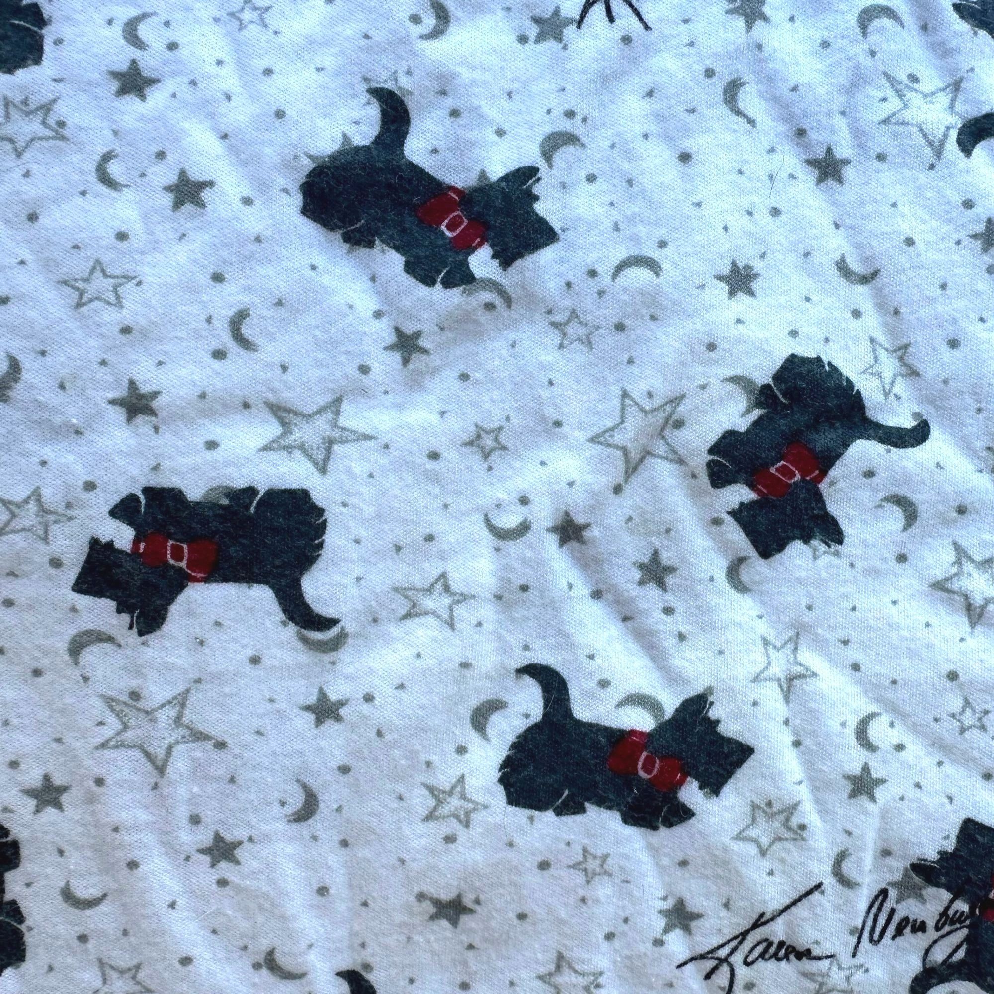 Designer × Vintage Vintage Karen Neuburger 2000 Scottie Dog Fabric White Flanne Size ONE SIZE - 7 Thumbnail