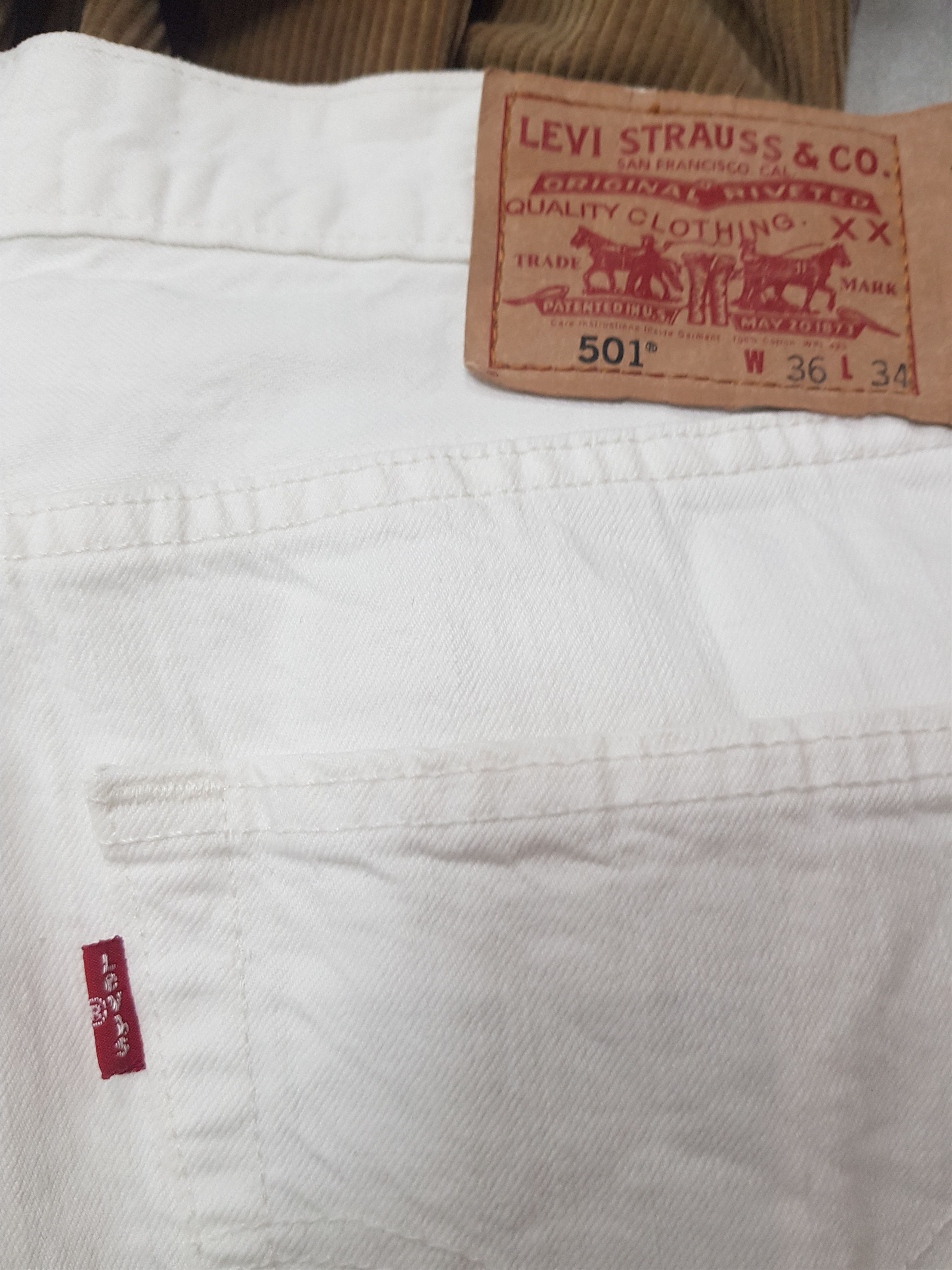 Levi's Vintage Clothing × Vintage Y2k Vintage white levi straight loose fit 501 denim Jeans Size US 32 / EU 48 - 8 Thumbnail