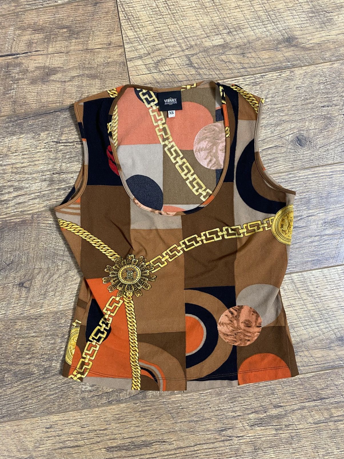 Versace Jeans Couture Versace Jeans Couture Archive Medusa Chain Print Top Size XS Size XS / US 0-2 / IT 36-38 - 2 Thumbnail