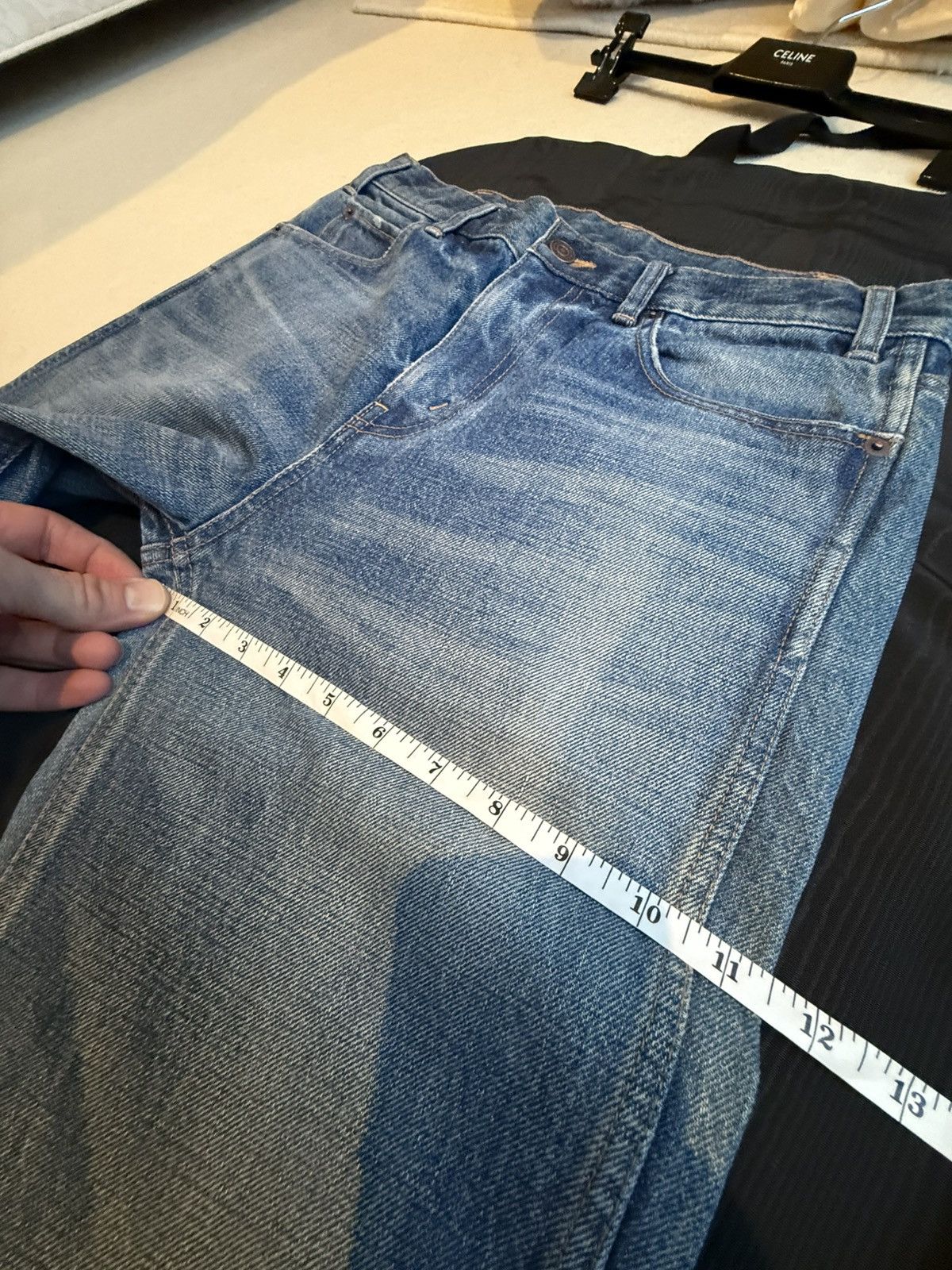 Celine FW20 Celine knee blowout Hedi Slimane union wash jeans 29 Size US 29 - 6 Thumbnail